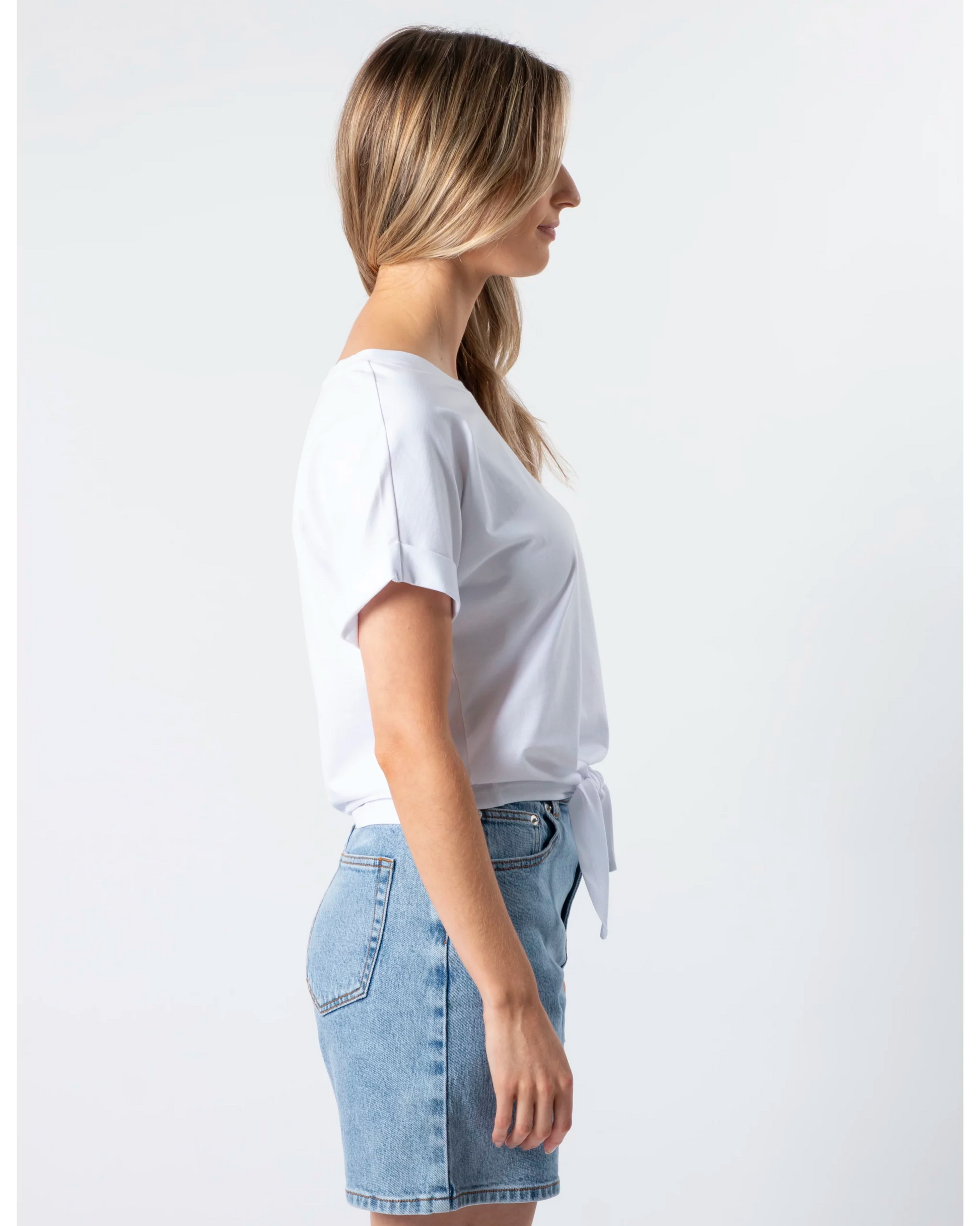 STELLA + GEMMA TIE TOP - WHITE - THE VOGUE STORE