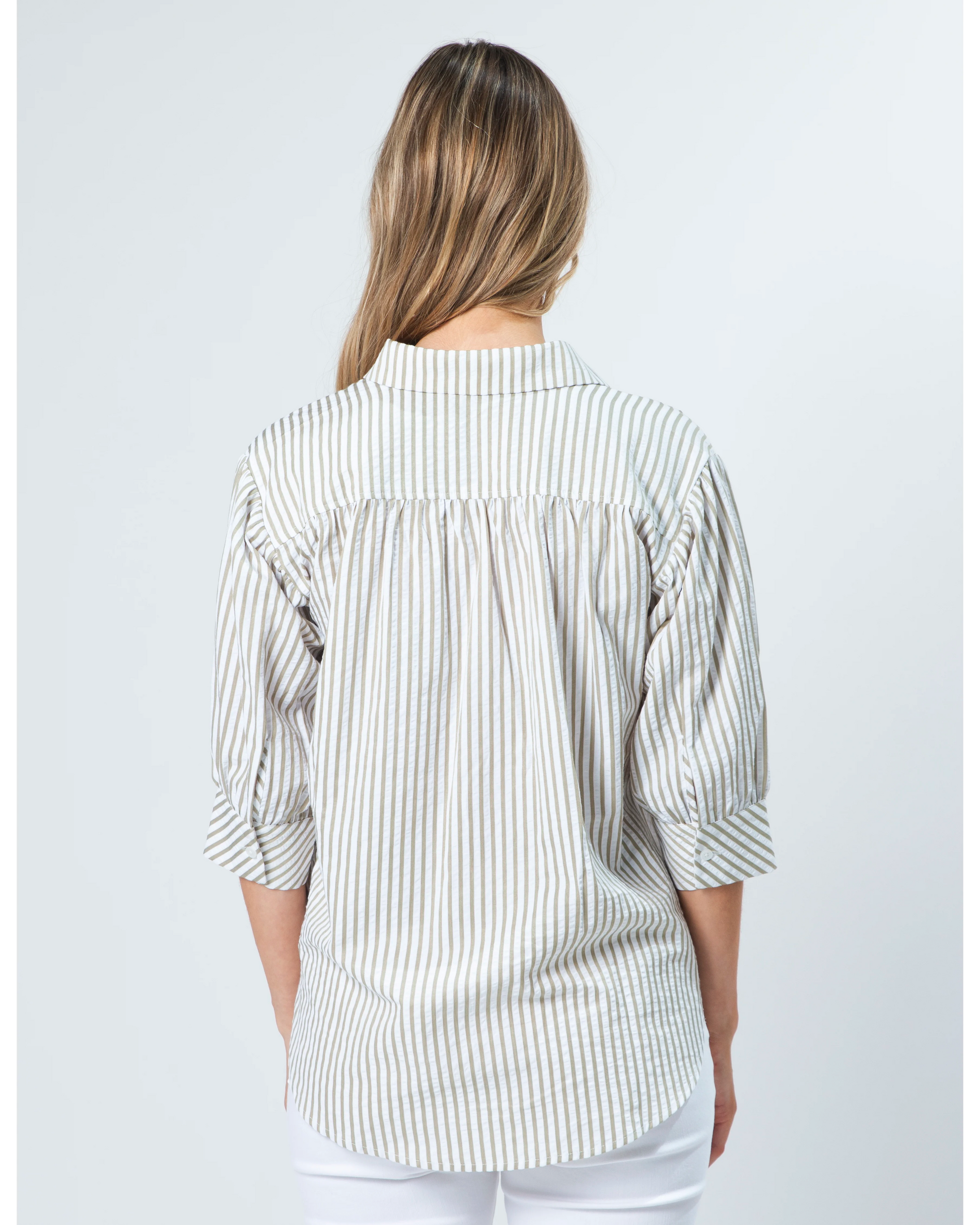 STELLA+ GEMMA DEEDEE SHIRT - MUSHROOM STRIPE - THE VOGUE STORE