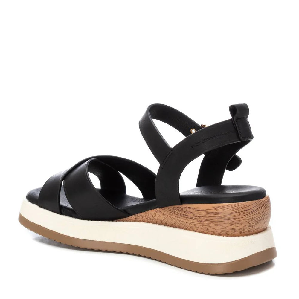 CARMELA WEDGE SANDAL - BLACK - THE VOGUE STORE