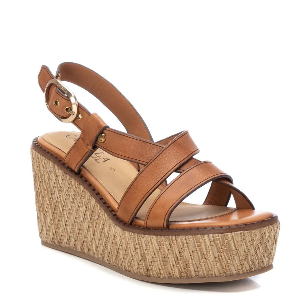 CARMELA WEDGE - CAMEL - THE VOGUE STORE