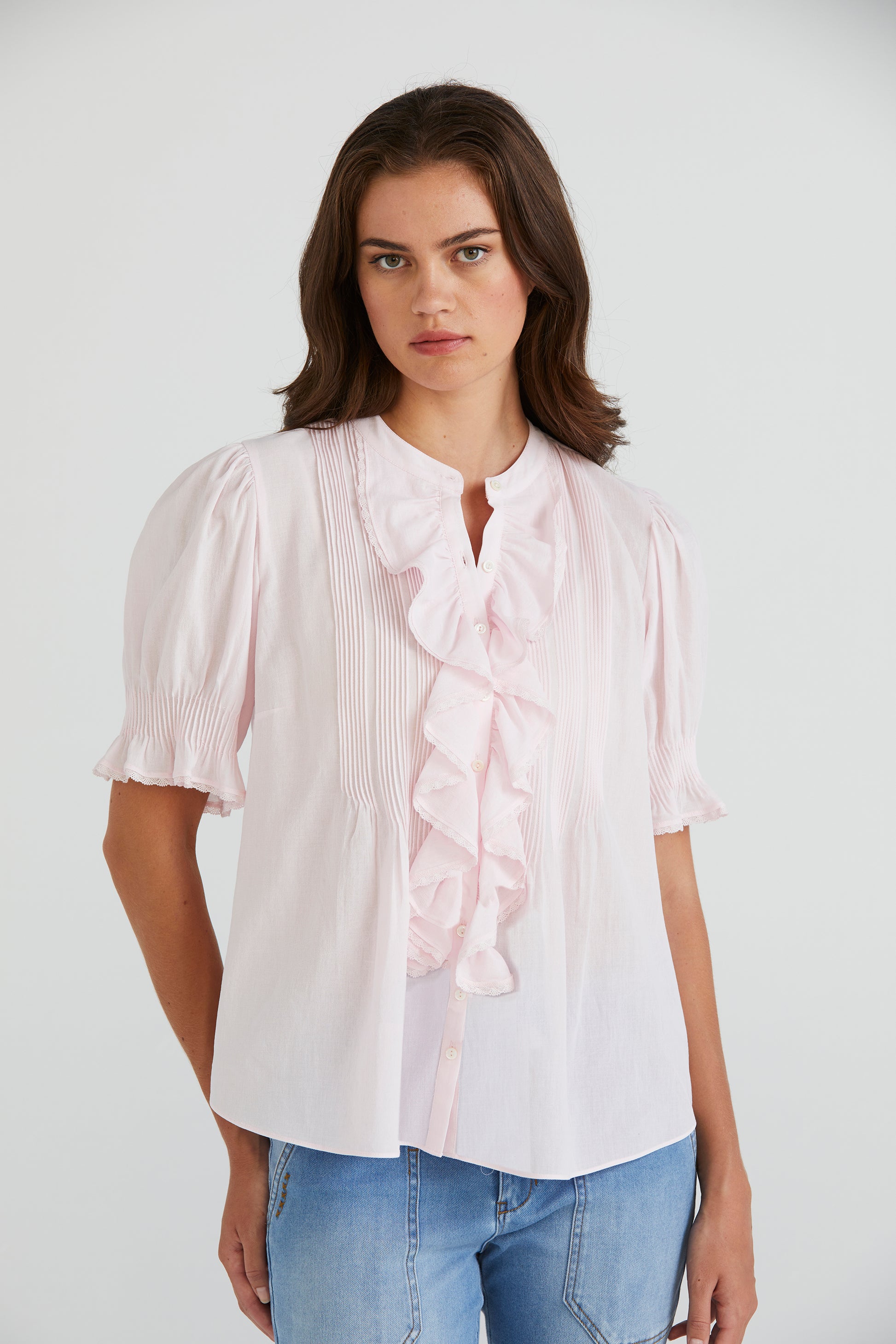 LANIA HEATHER SHIRT - BLUSH - THE VOGUE STORE