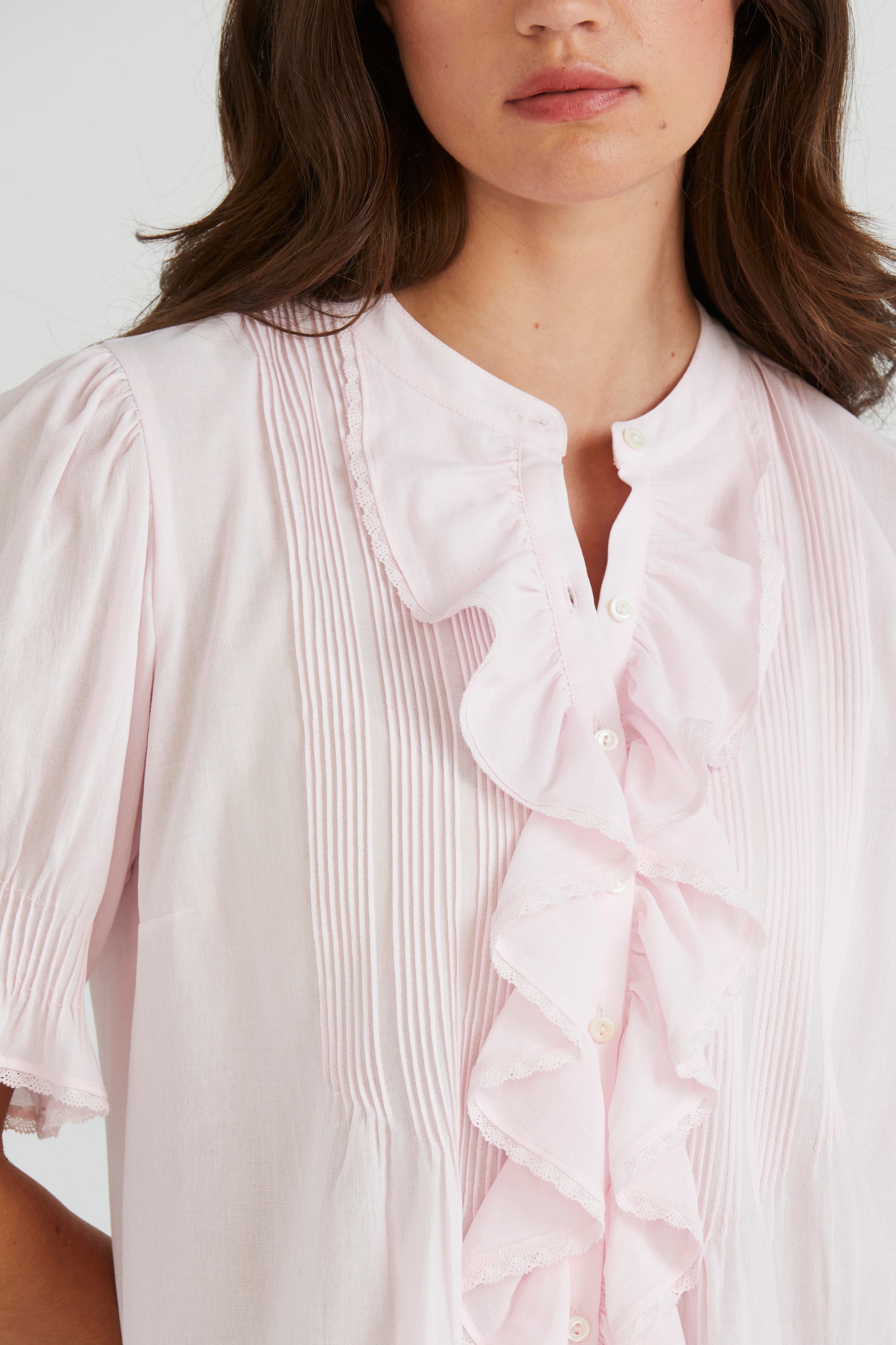 LANIA HEATHER SHIRT - BLUSH - THE VOGUE STORE