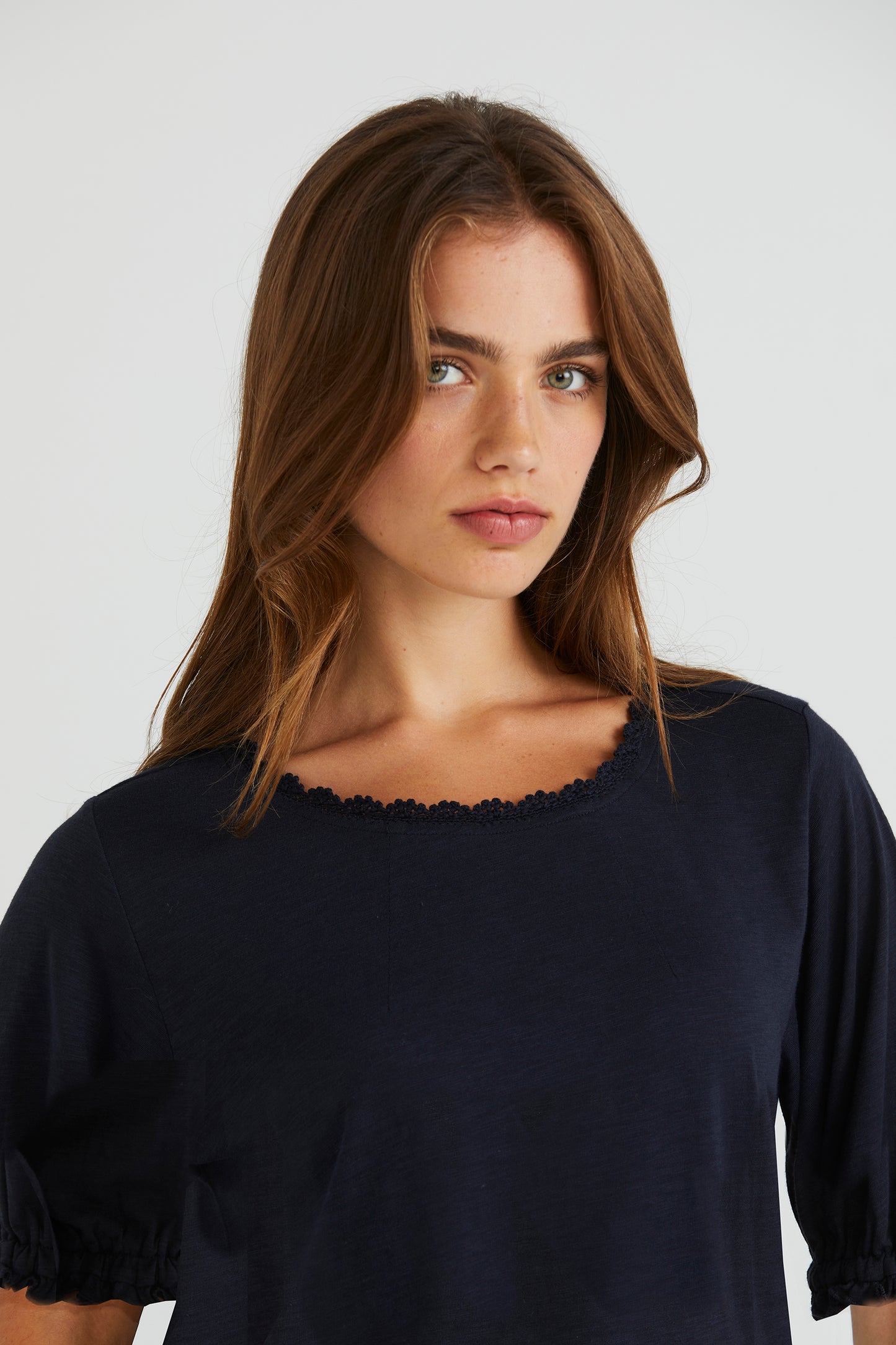 LANIA RUBY TOP - NAVY - THE VOGUE STORE