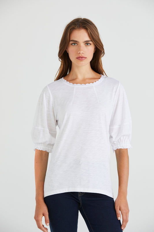 LANIA RUBY TOP - WHITE - THE VOGUE STORE