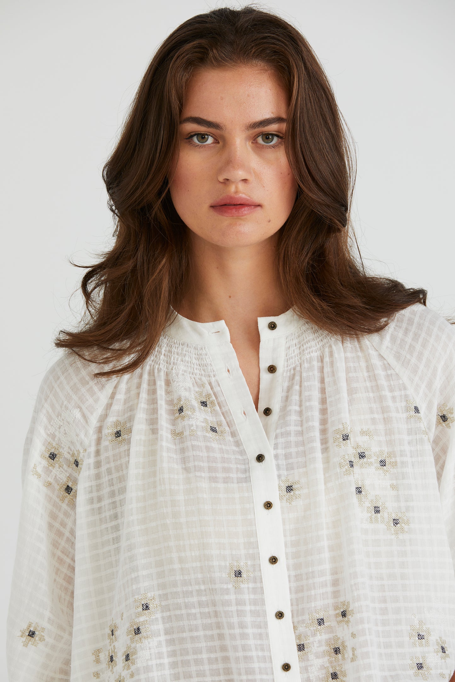 LANIA FLORA SHIRT - WHITE - THE VOGUE STORE