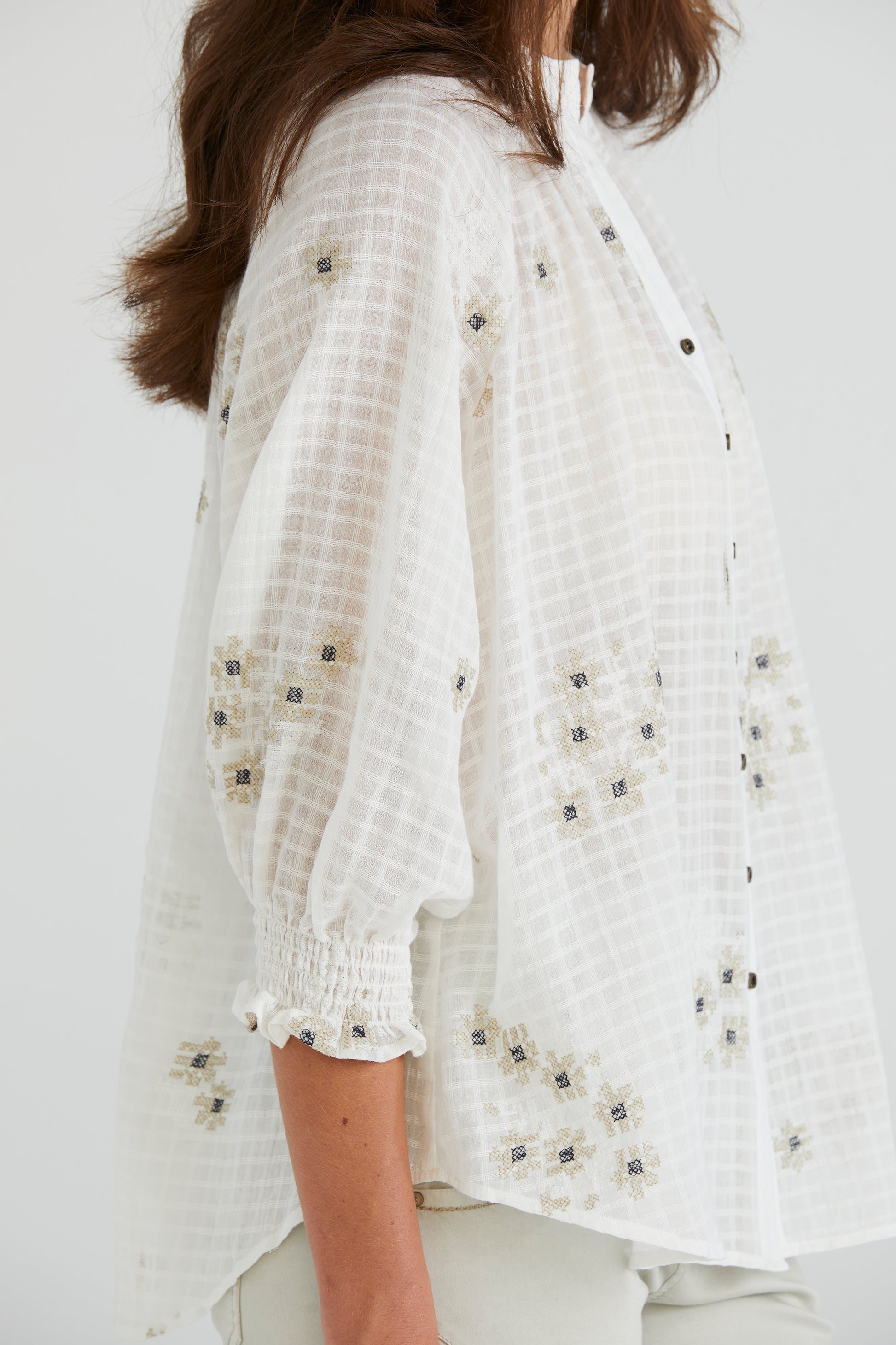 LANIA FLORA SHIRT - WHITE - THE VOGUE STORE