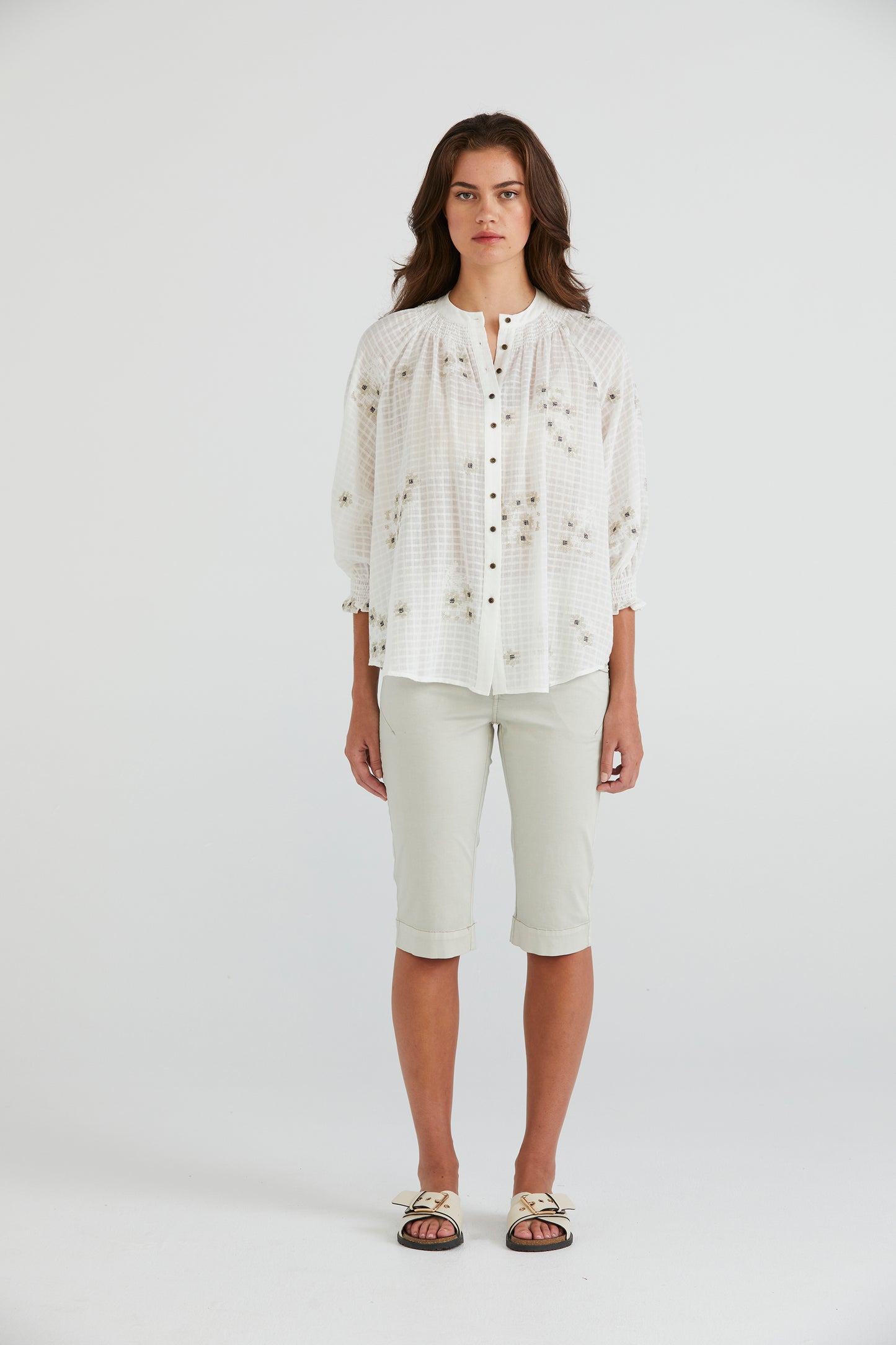 LANIA FLORA SHIRT - WHITE - THE VOGUE STORE