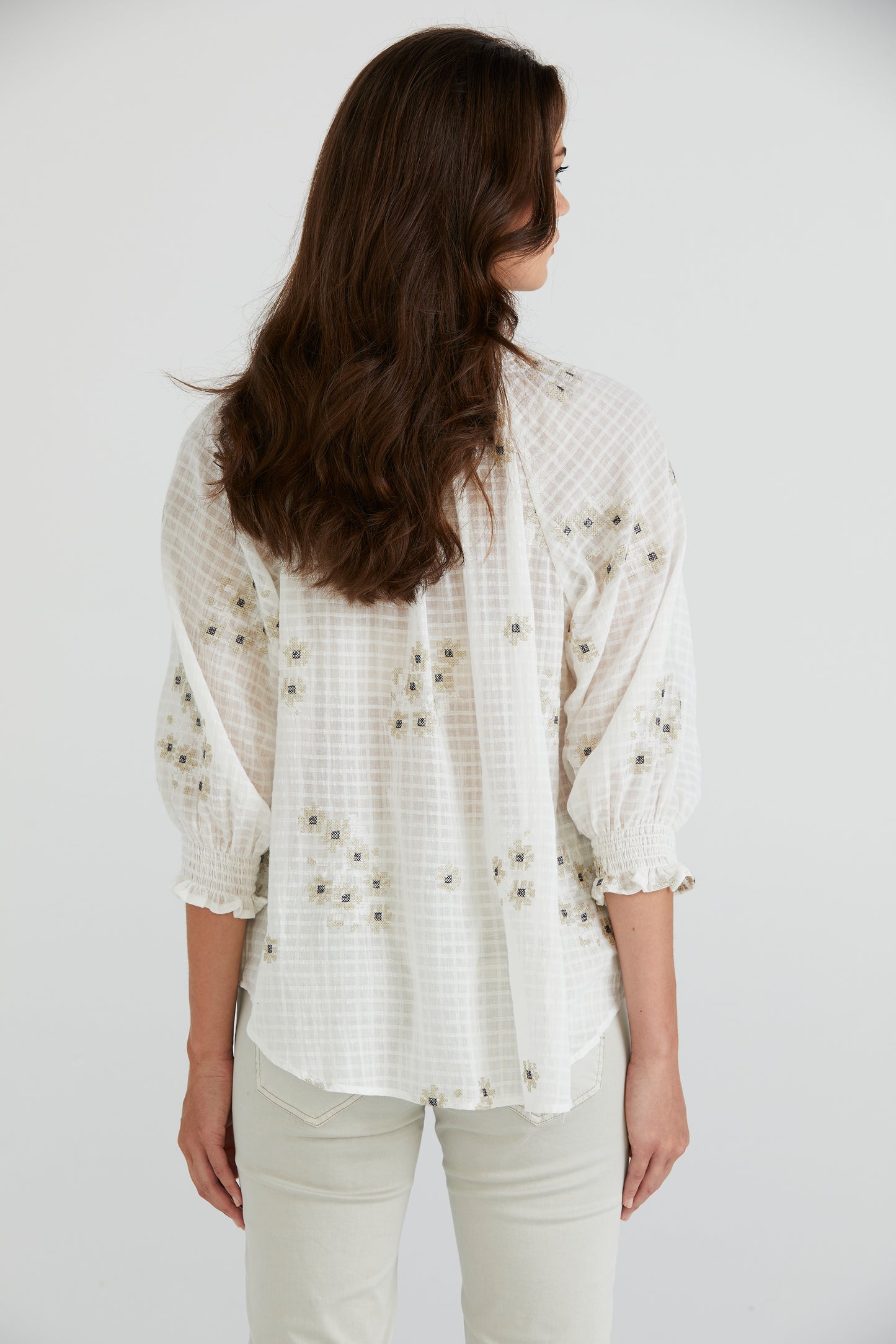 LANIA FLORA SHIRT - WHITE - THE VOGUE STORE