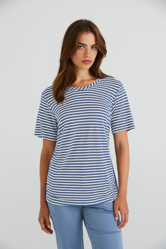 LANIA BONNIE TOP - STEEL STRIPE - THE VOGUE STORE