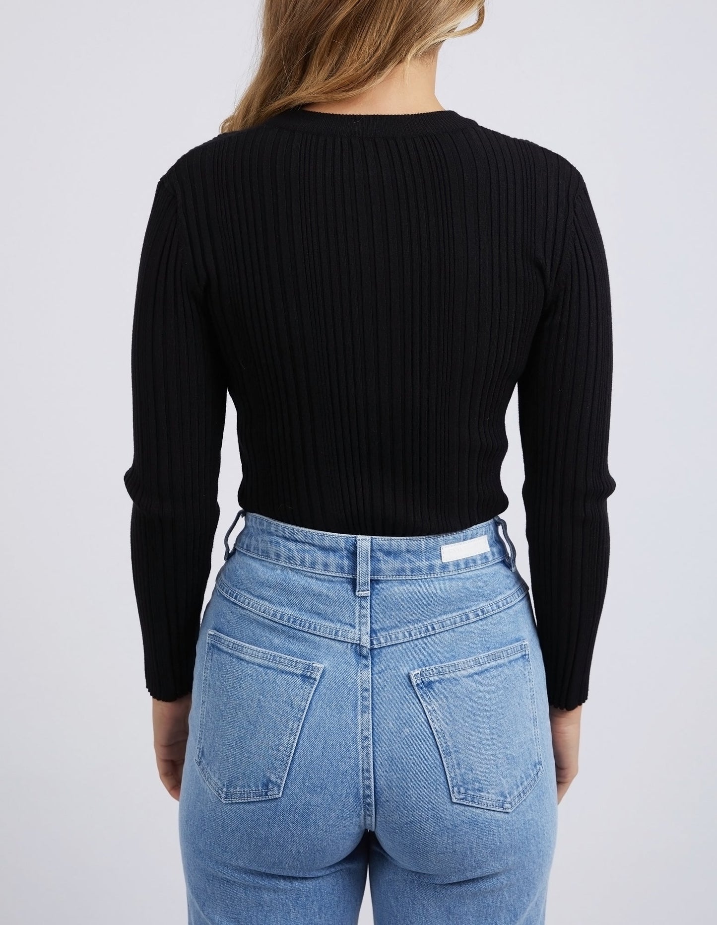 FOXWOOD GRETA LONG SLEEVE  TOP - BLACK - THE VOGUE STORE