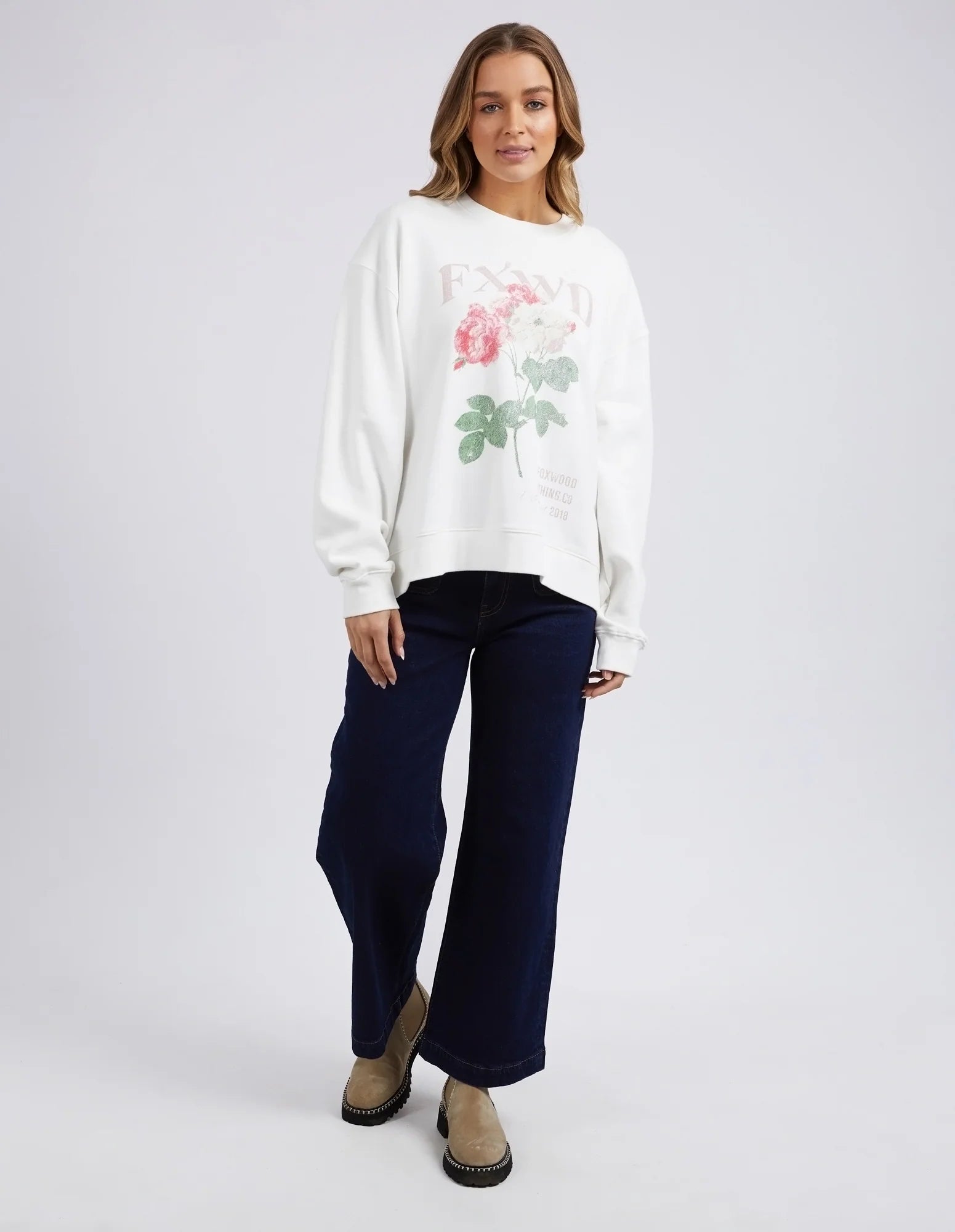 FOXWOOD ROSA CREW - VINTAGE WHITE - THE VOGUE STORE