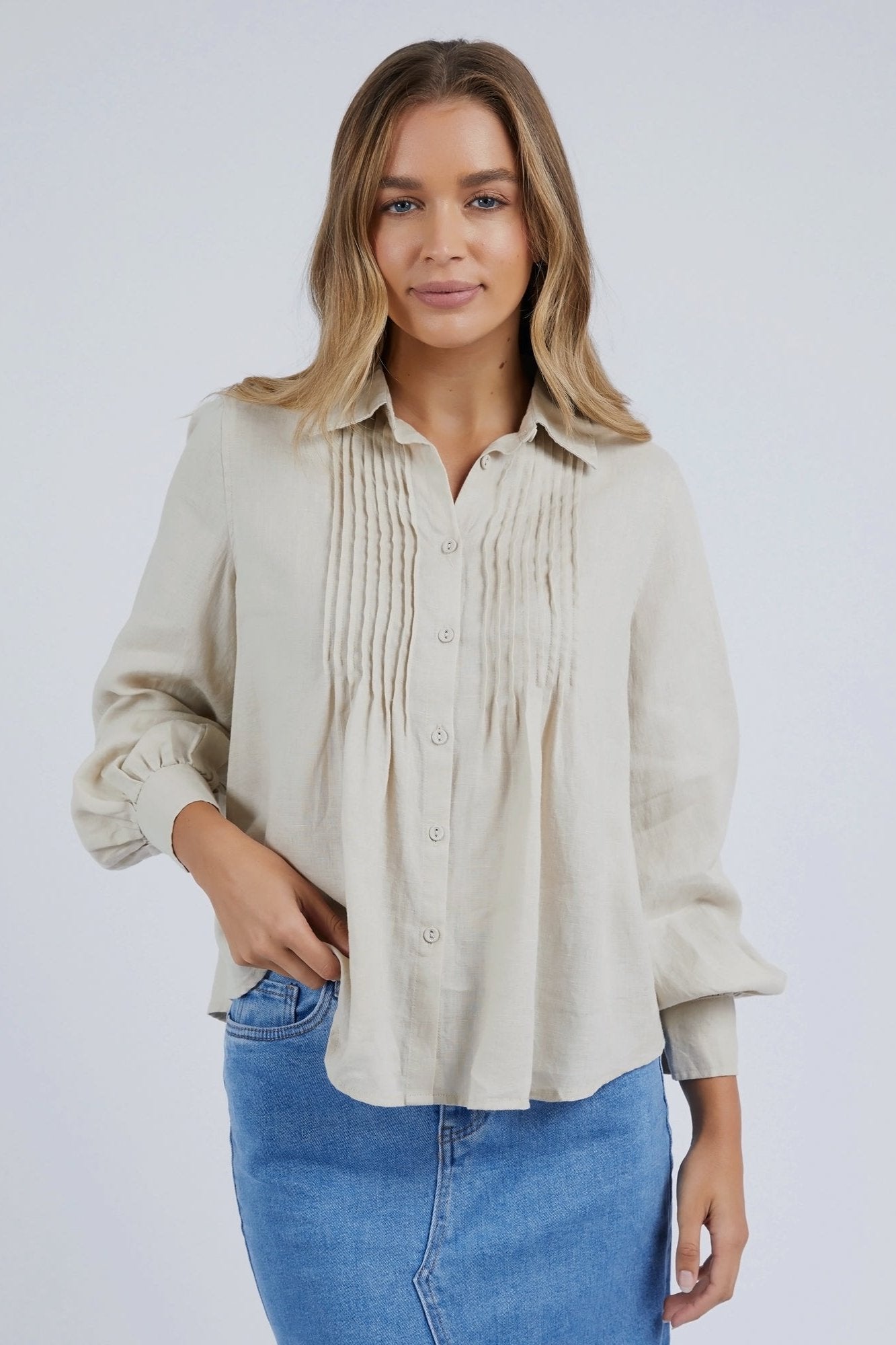 FOXWOOD TOULOUSE BLOUSE - OAT - THE VOGUE STORE