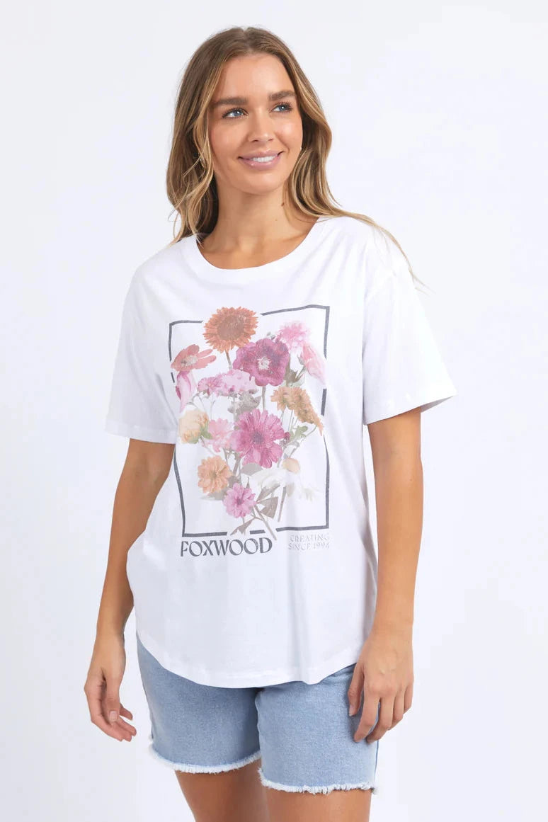 FOXWOOD IN BLOOM TEE - WHITE - THE VOGUE STORE