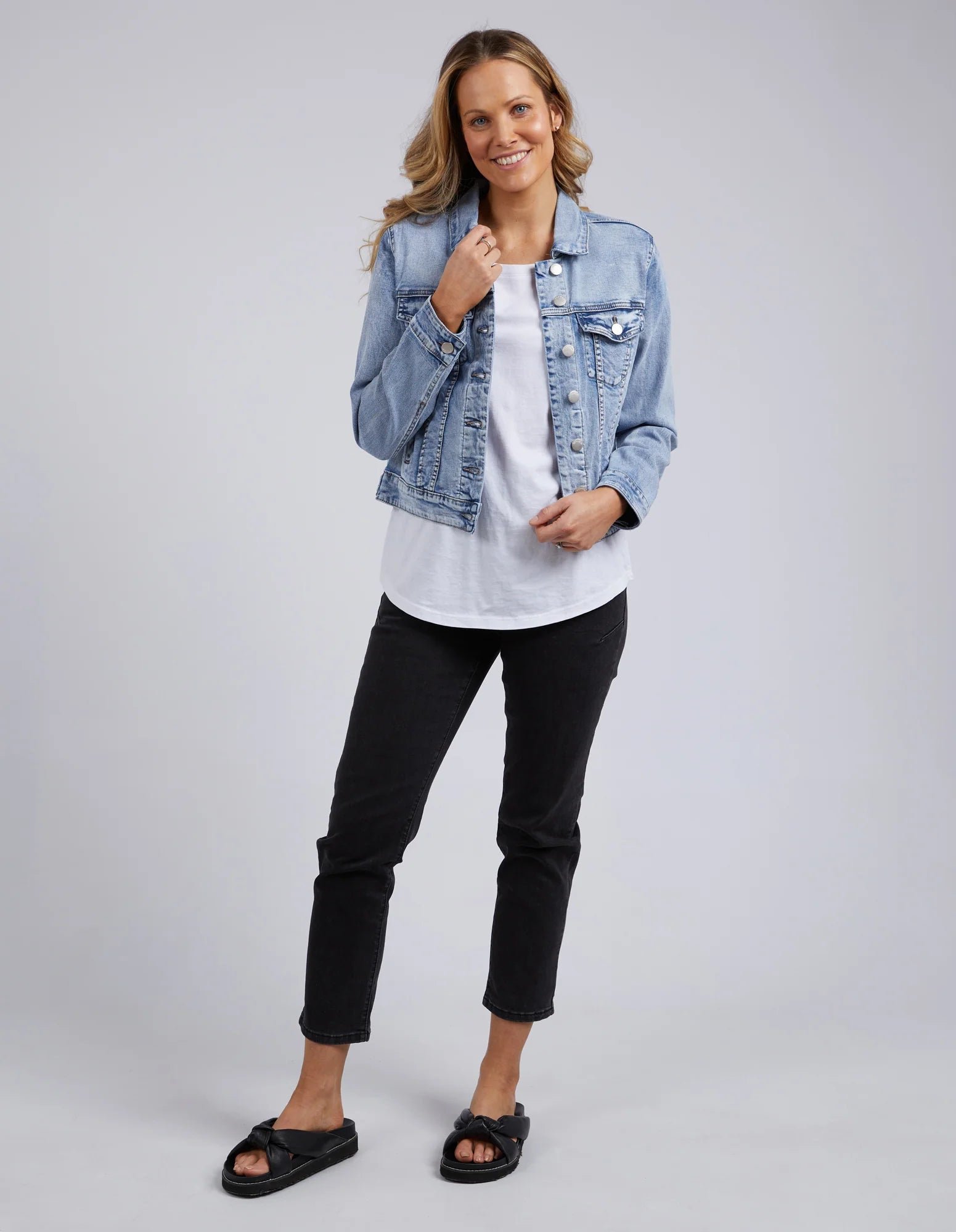 FOXWOOD GEORGIA DENIM JACKET - LIGHT BLUE - THE VOGUE STORE