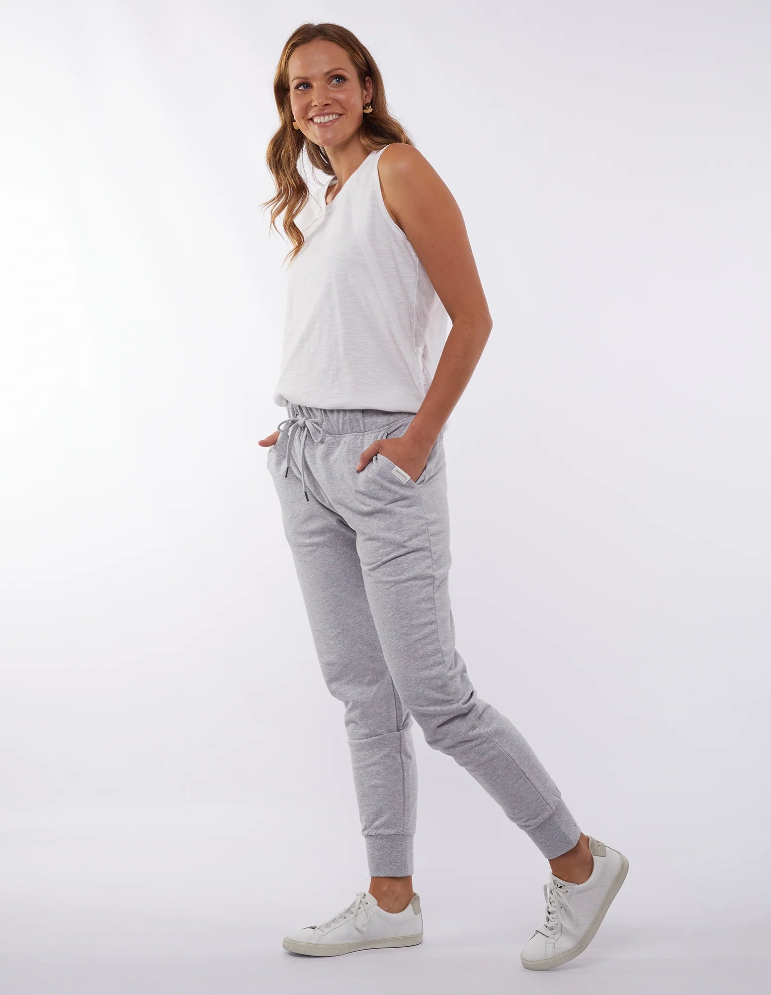 FOXWOOD LAZY DAYS PANT - GREY MARLE - THE VOGUE STORE