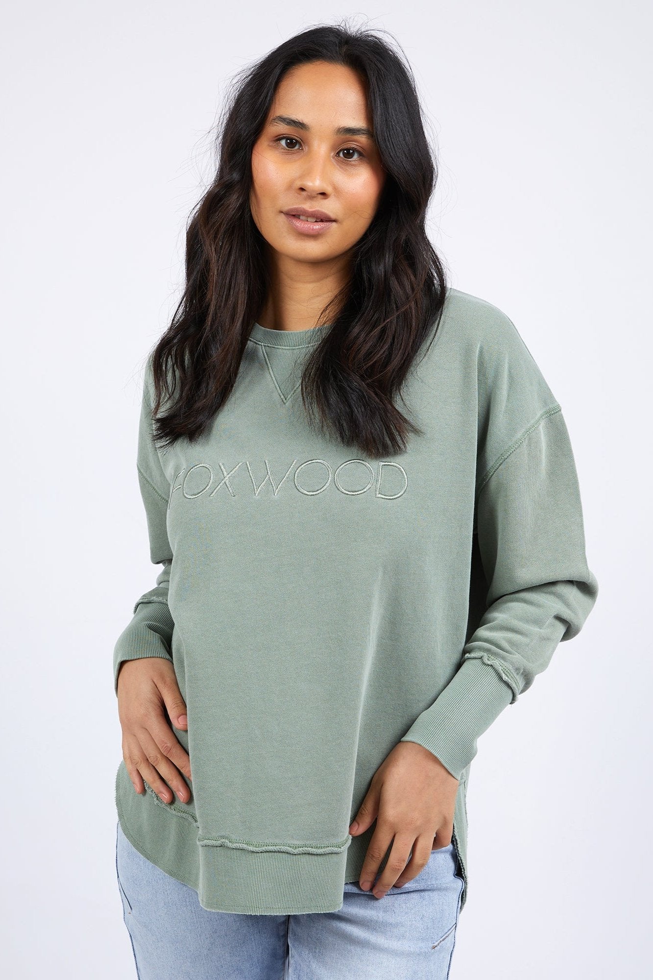 FOXWOOD SIMPLIFIED CREW - SAGE - THE VOGUE STORE