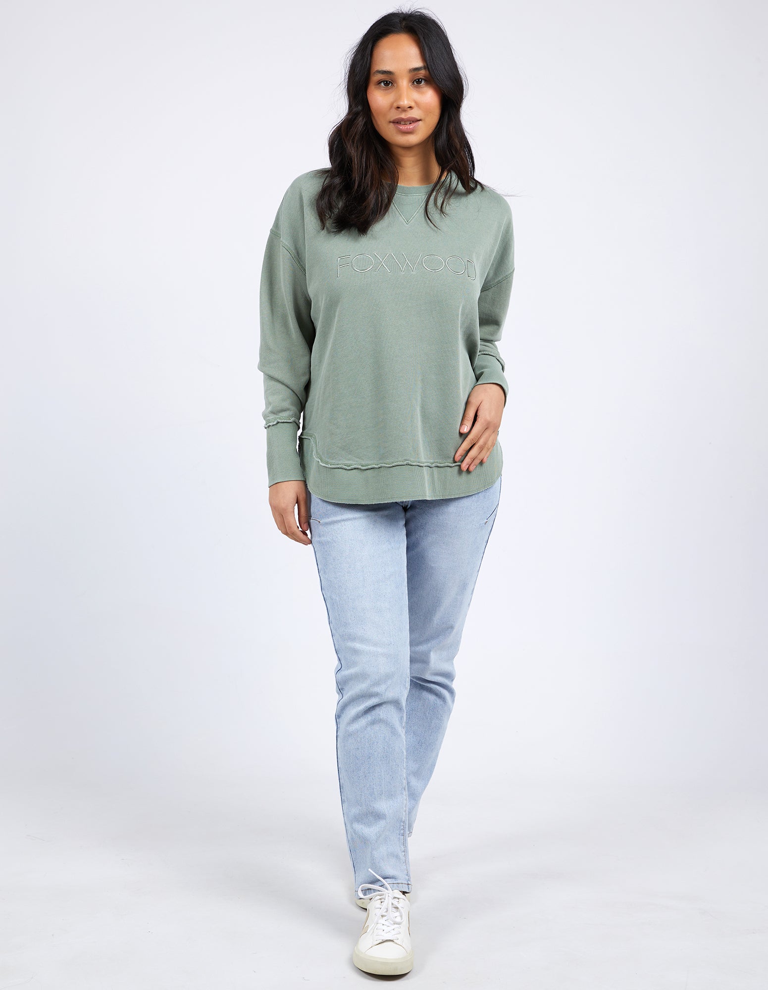 FOXWOOD SIMPLIFIED CREW - SAGE - THE VOGUE STORE