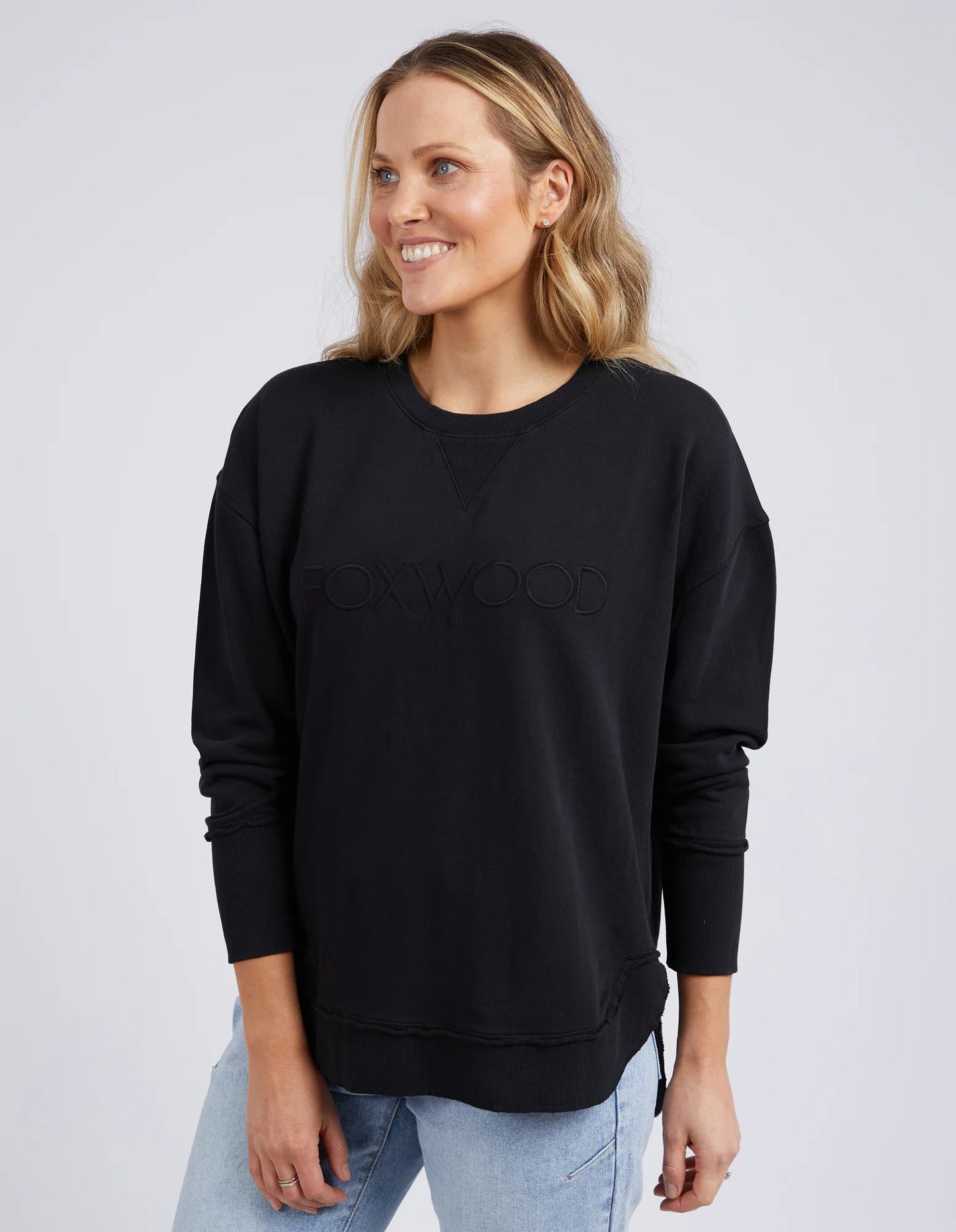 FOXWOOD SIMPLIFIED CREW - BLACK ON BLACK - THE VOGUE STORE