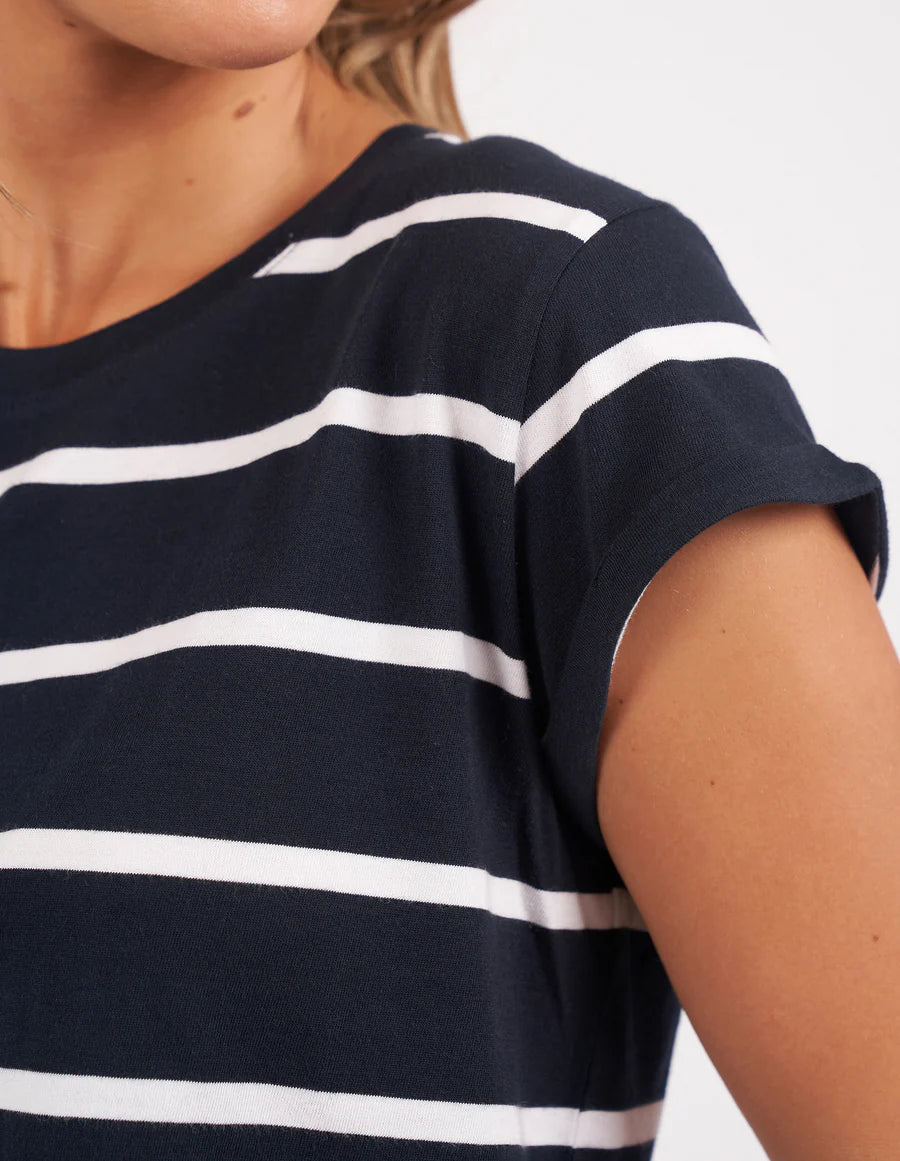 FOXWOOD MANLY STRIPE TEE - NAVY WHITE STRIPE - THE VOGUE STORE