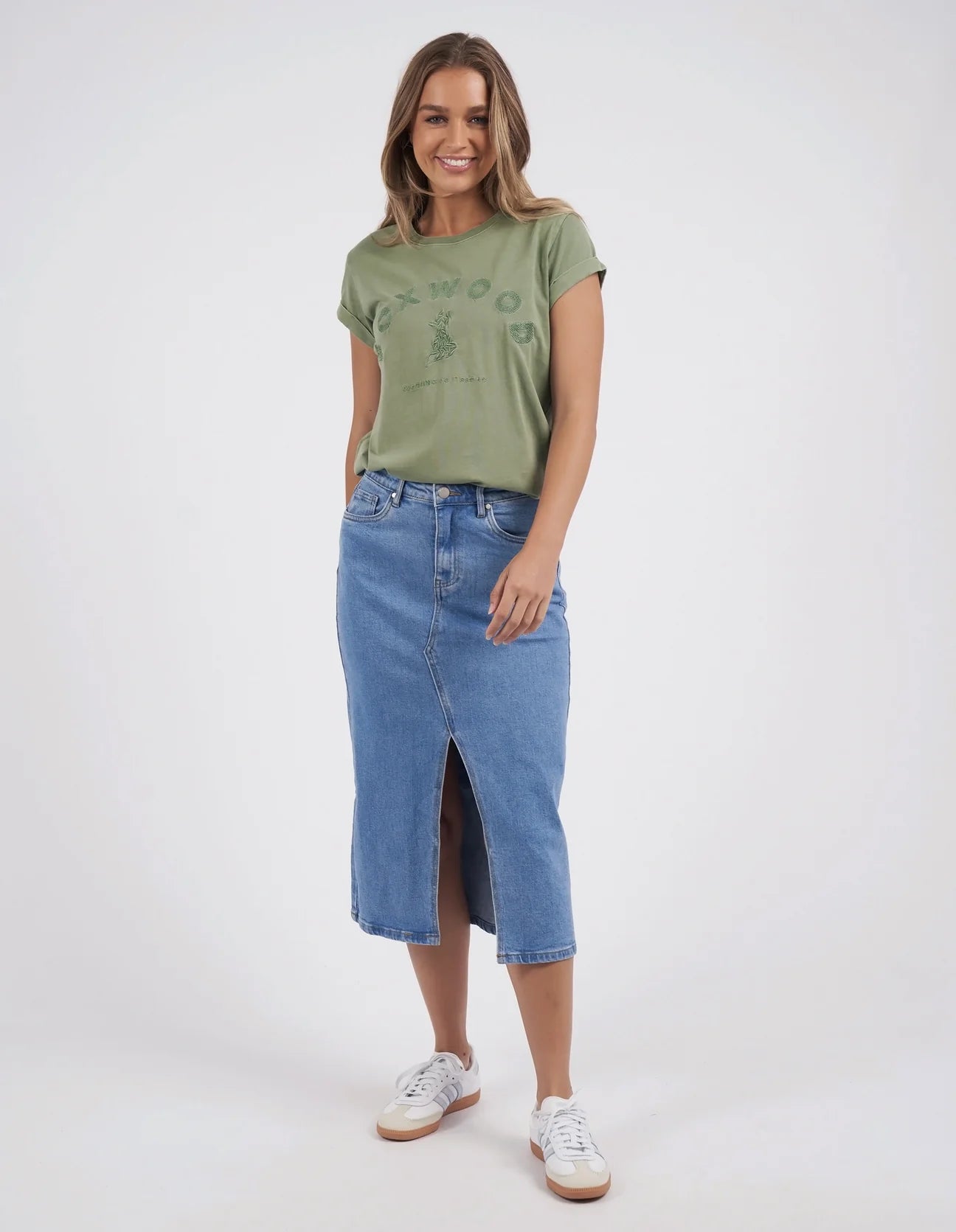 FOXWOOD EFFORTLESS TEE - FERN GREEN - THE VOGUE STORE