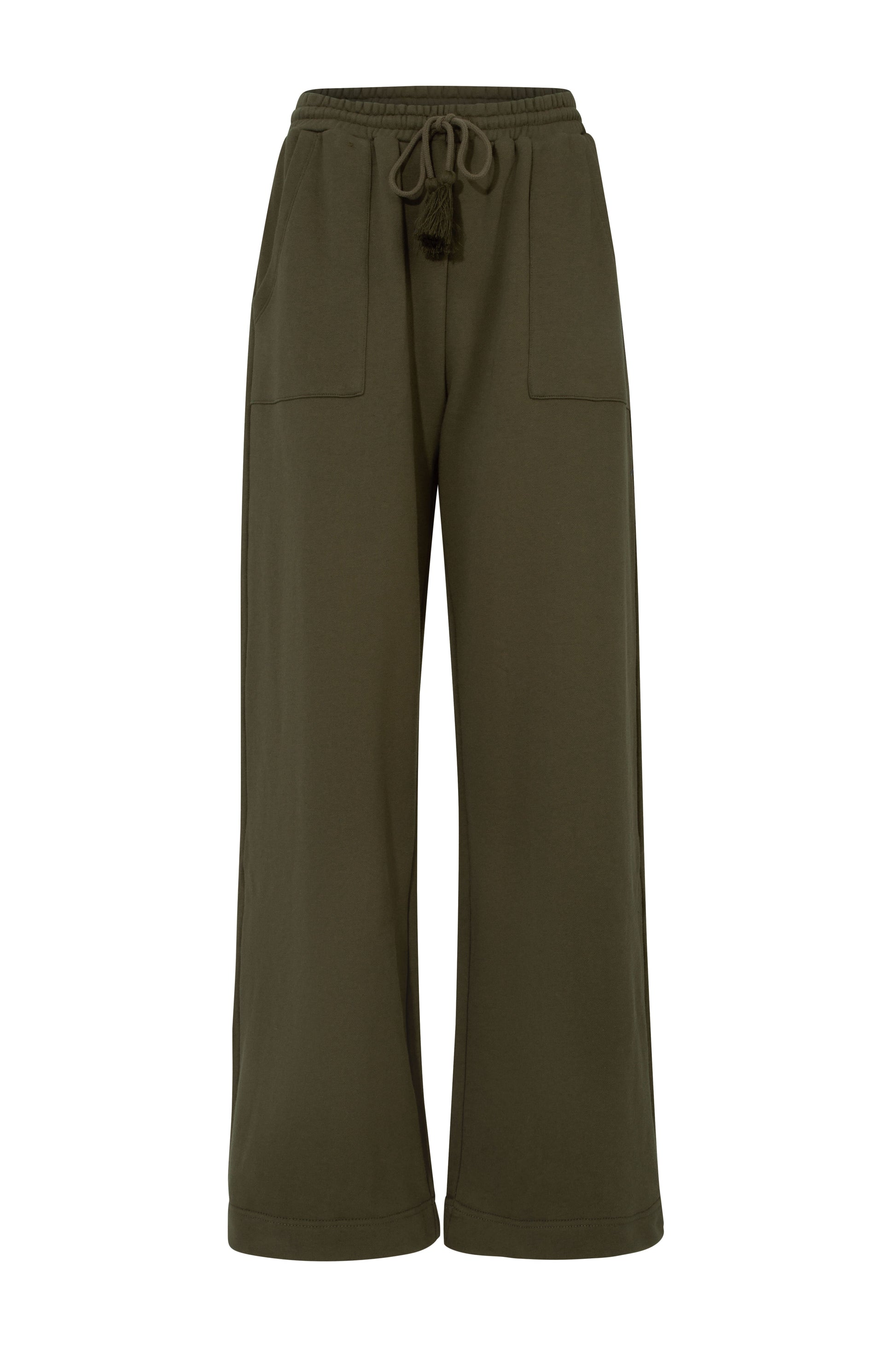 CURATE LONG STRETCH PANT - KHAKI - THE VOGUE STORE