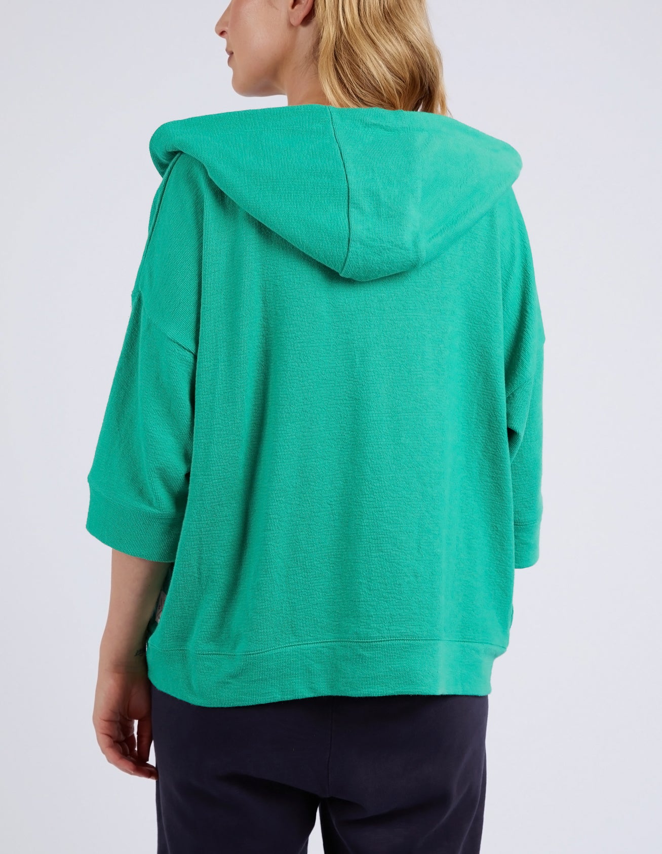 ELM BEACHY ZIP HOODIE - GREENBRIAR - THE VOGUE STORE