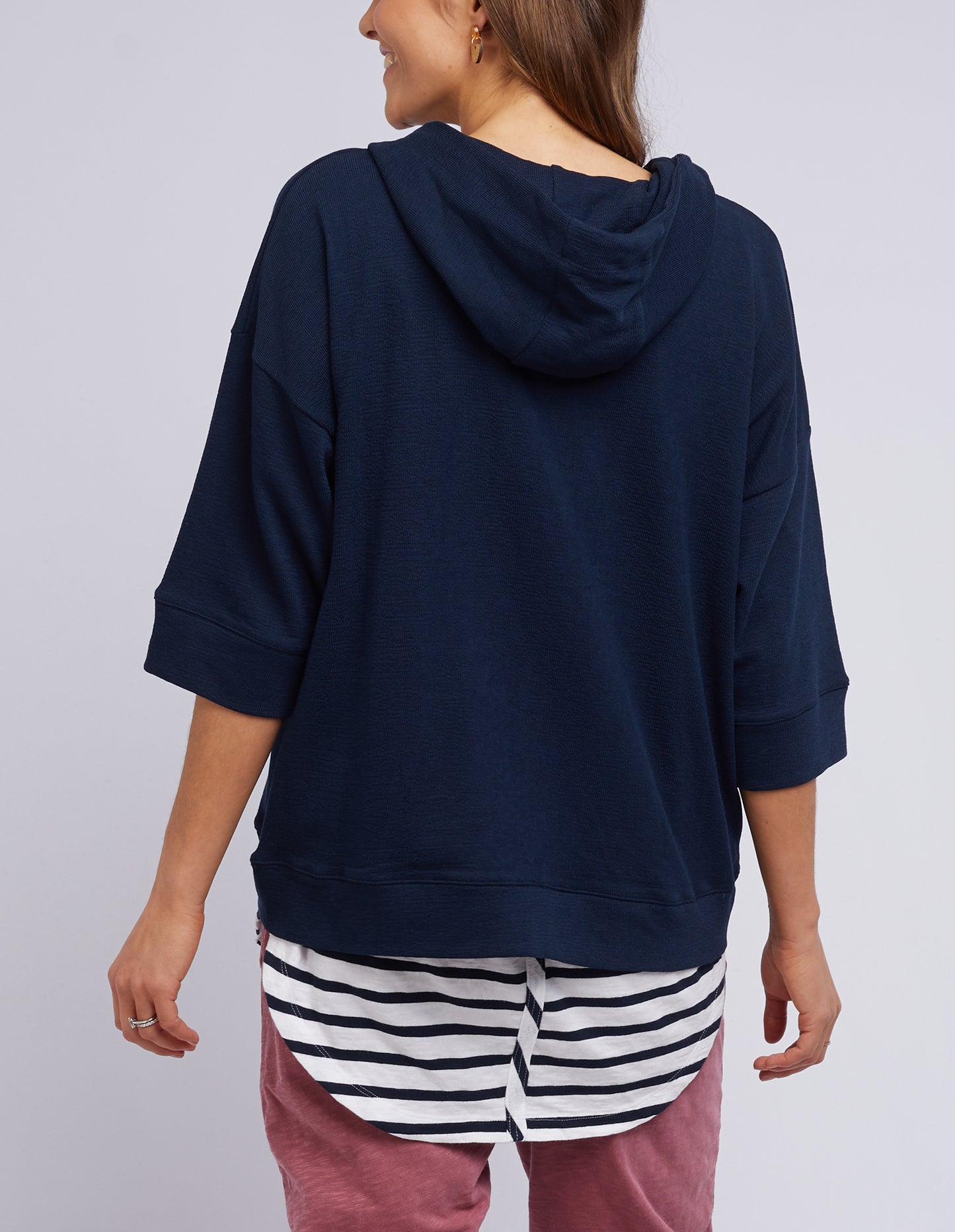 ELM BEACHY ZIP HOODIE - NAVY - THE VOGUE STORE