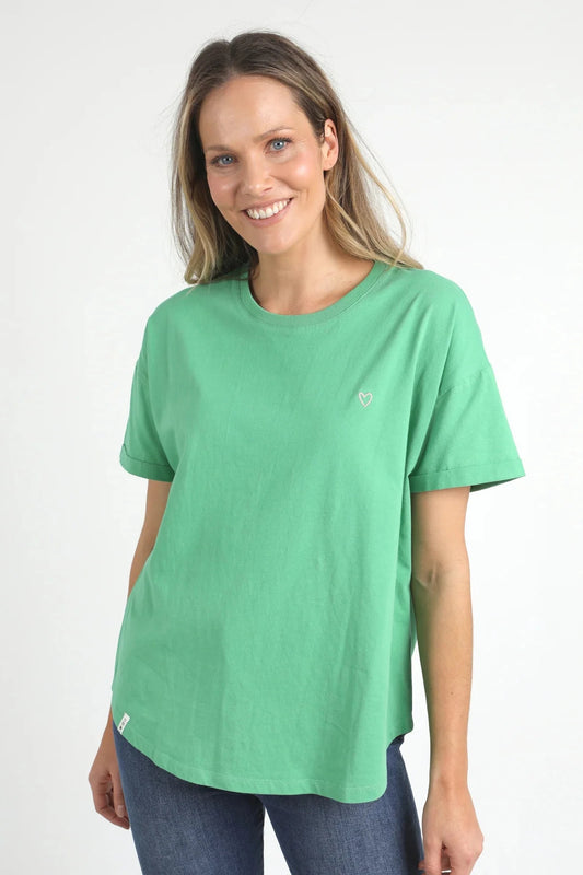 ELM HALLI S/S TEE- GREEN BRIAR - THE VOGUE STORE