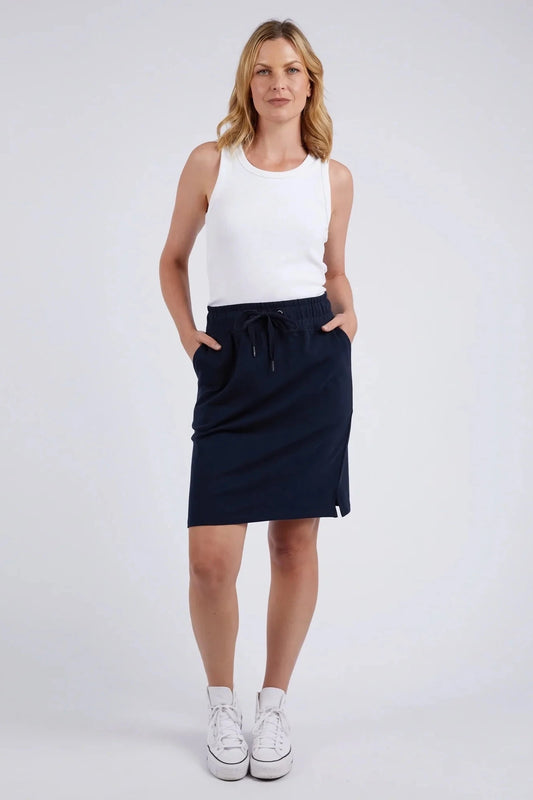 ELM COBY SKIRT - NAVY - THE VOGUE STORE