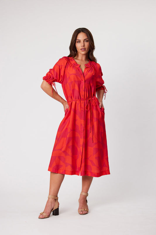 DESIGN NATION SAVANNA DRESS - RASPBERRY - THE VOGUE STORE