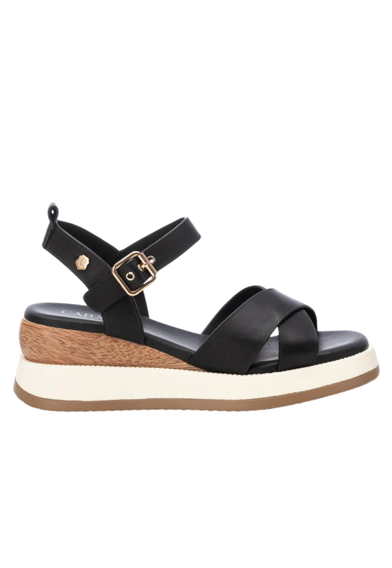 CARMELA WEDGE SANDAL - BLACK - THE VOGUE STORE