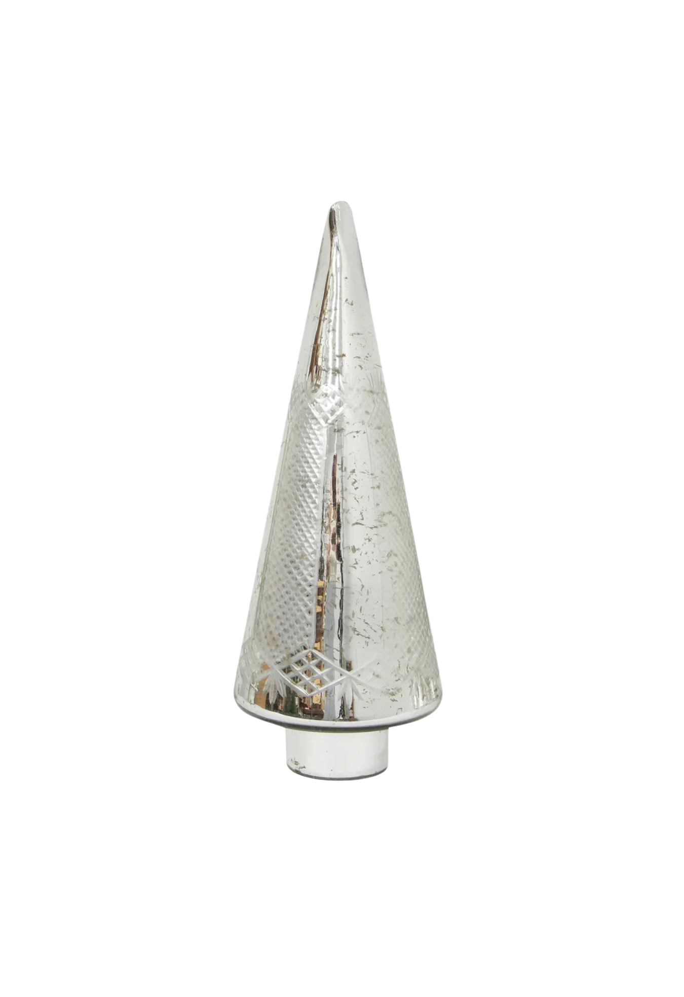 CUT GLASS TREE ANTIQUE SILVER - LARGE