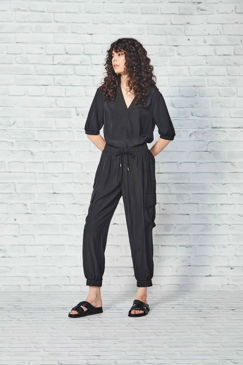 GLIDE CLEO PANT - BLACK - THE VOGUE STORE