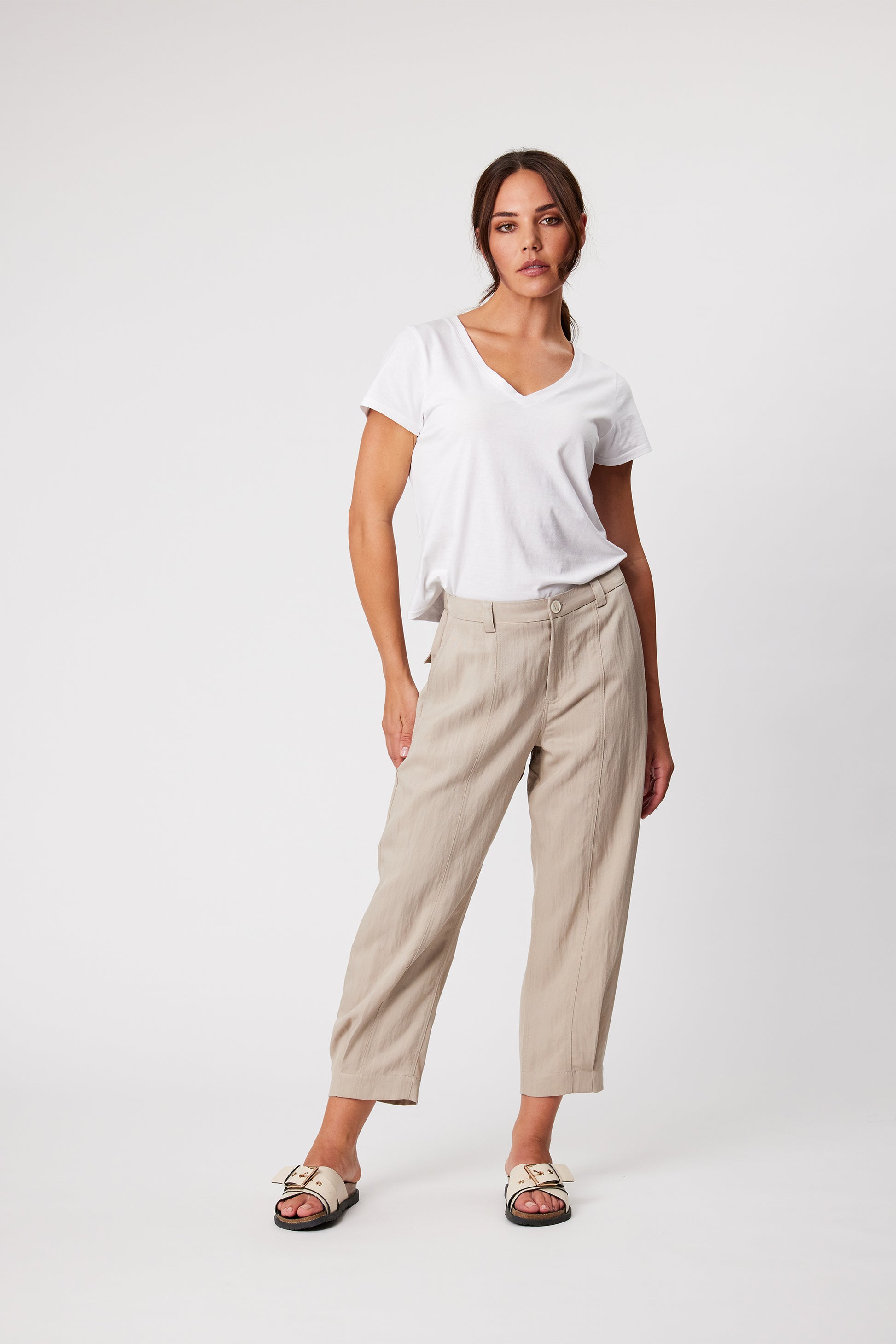 DESIGN NATION PIVOT PANT - SAND - THE VOGUE STORE