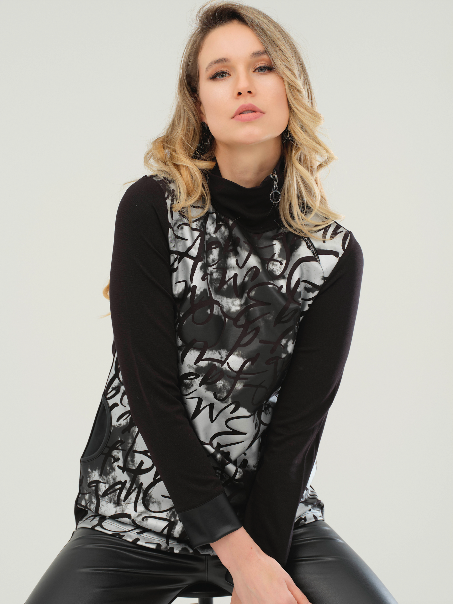 DOLCEZZA POETRY COWL NECK TOP - THE VOGUE STORE