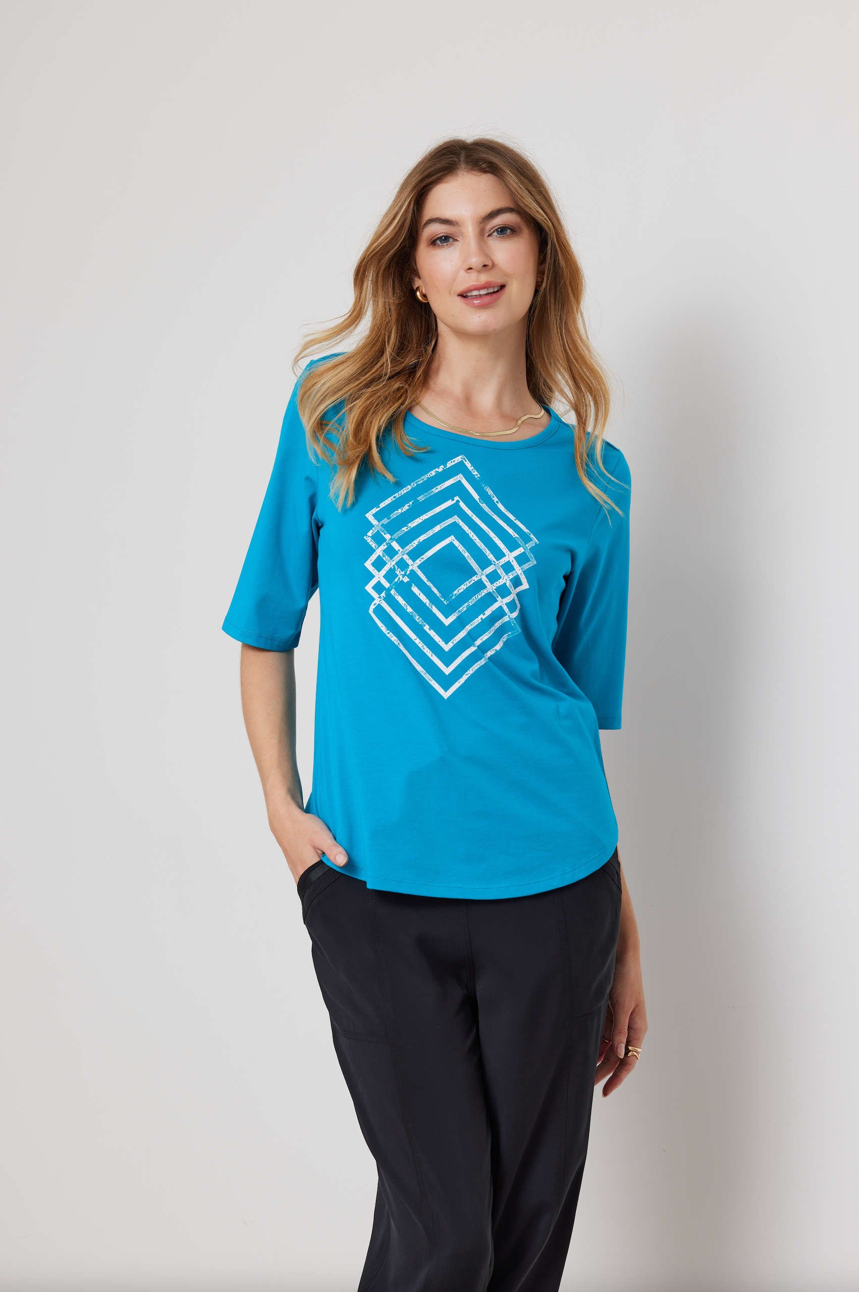 DUO ESSENTIAL TEE - DARK TURQUOISE - THE VOGUE STORE