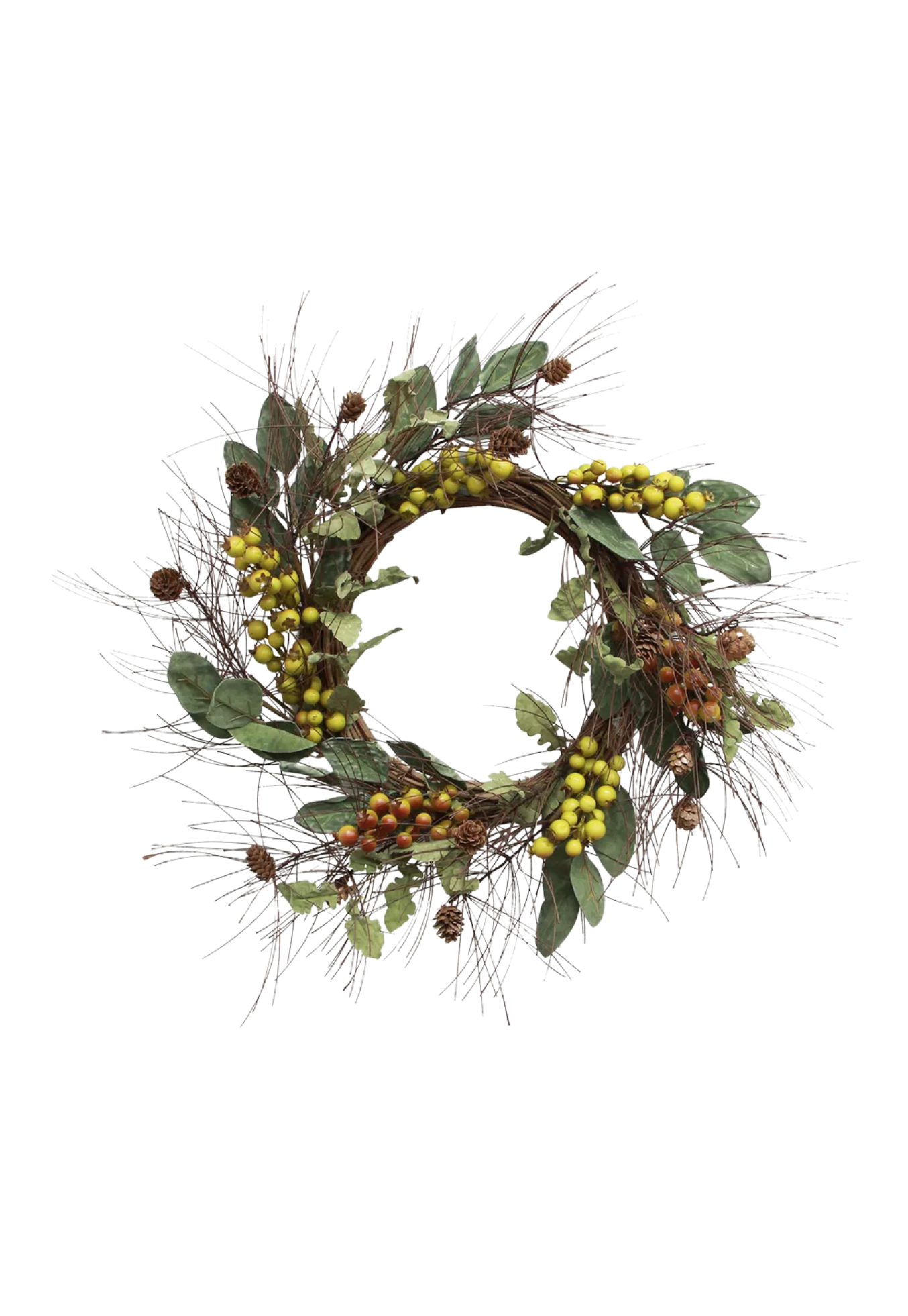 FORAGED GREEN BERRY WREATH - SMALL