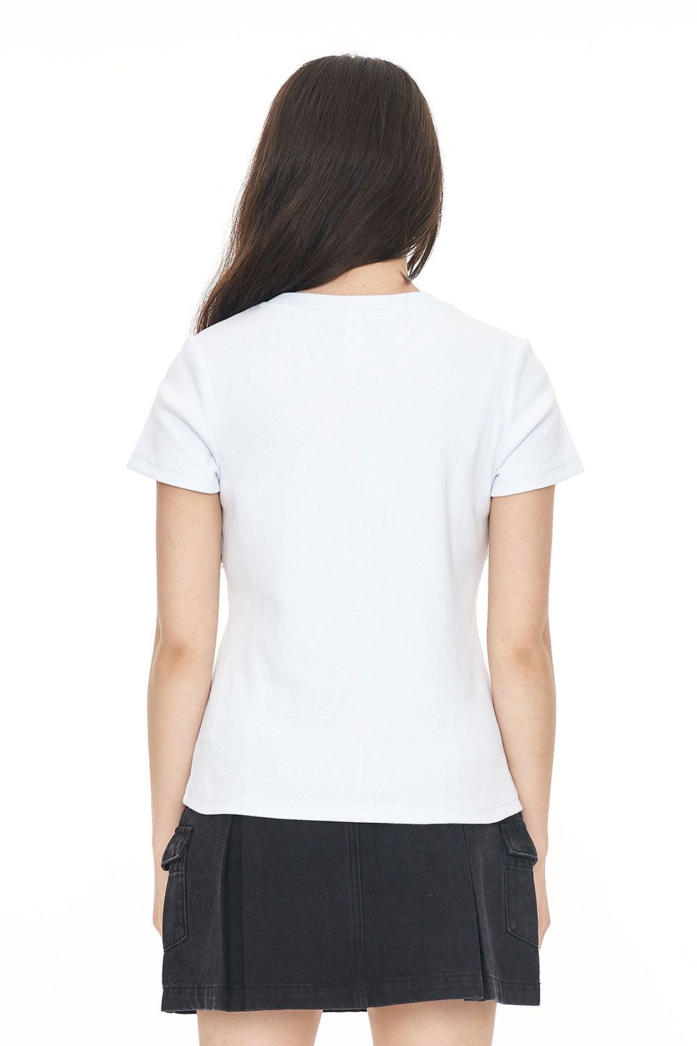 HUFFER HFR RIB SLIM TEE - WHITE - THE VOGUE STORE