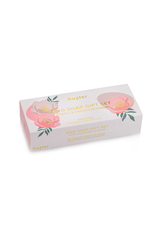 HUXTER DUO SOAP GIFT SET - NEROLI & ORANGE BLOSSOM - THE VOGUE STORE