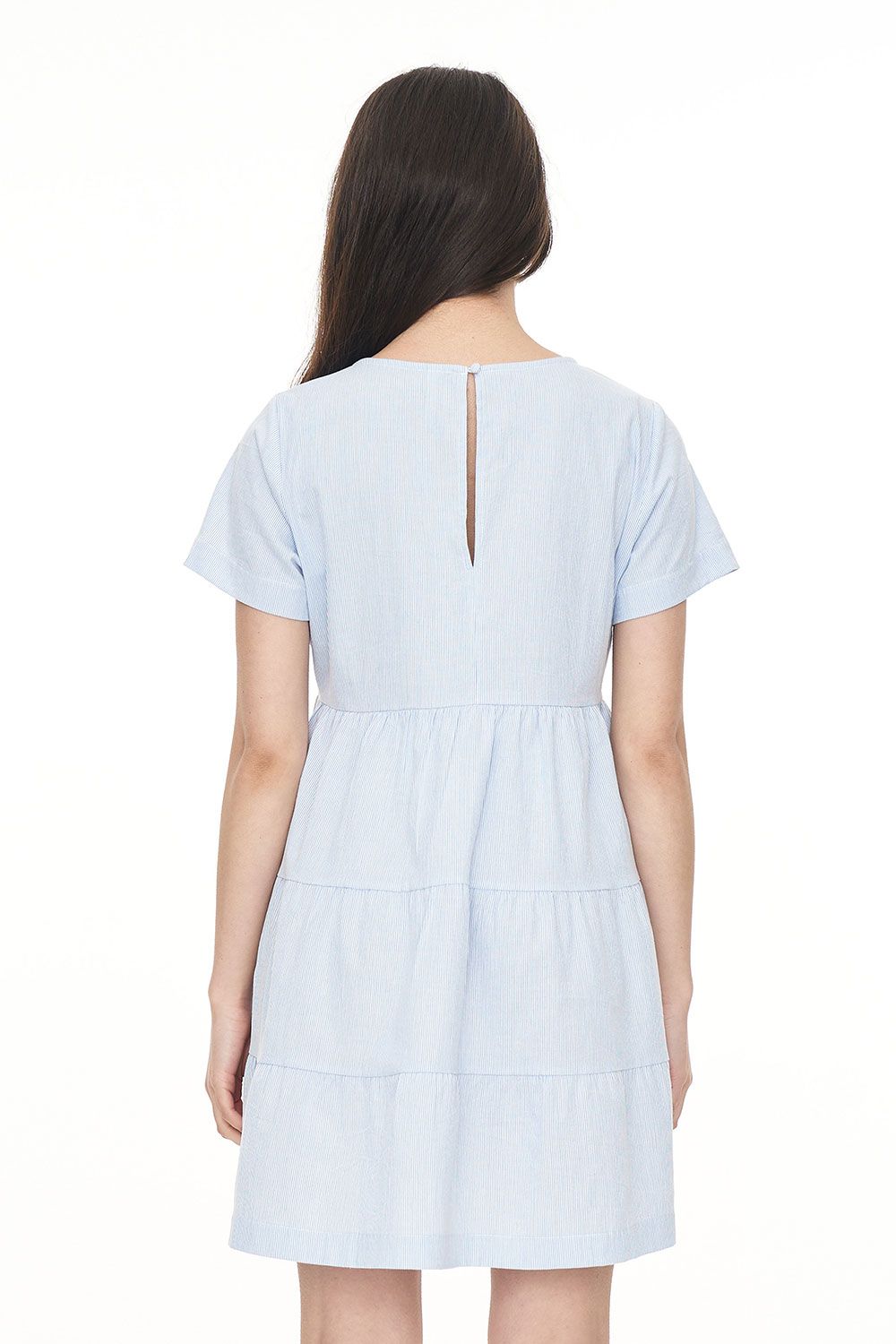 HUFFER CRUISE MILLY DRESS - BLUE HAZE/CHALK - THE VOGUE STORE