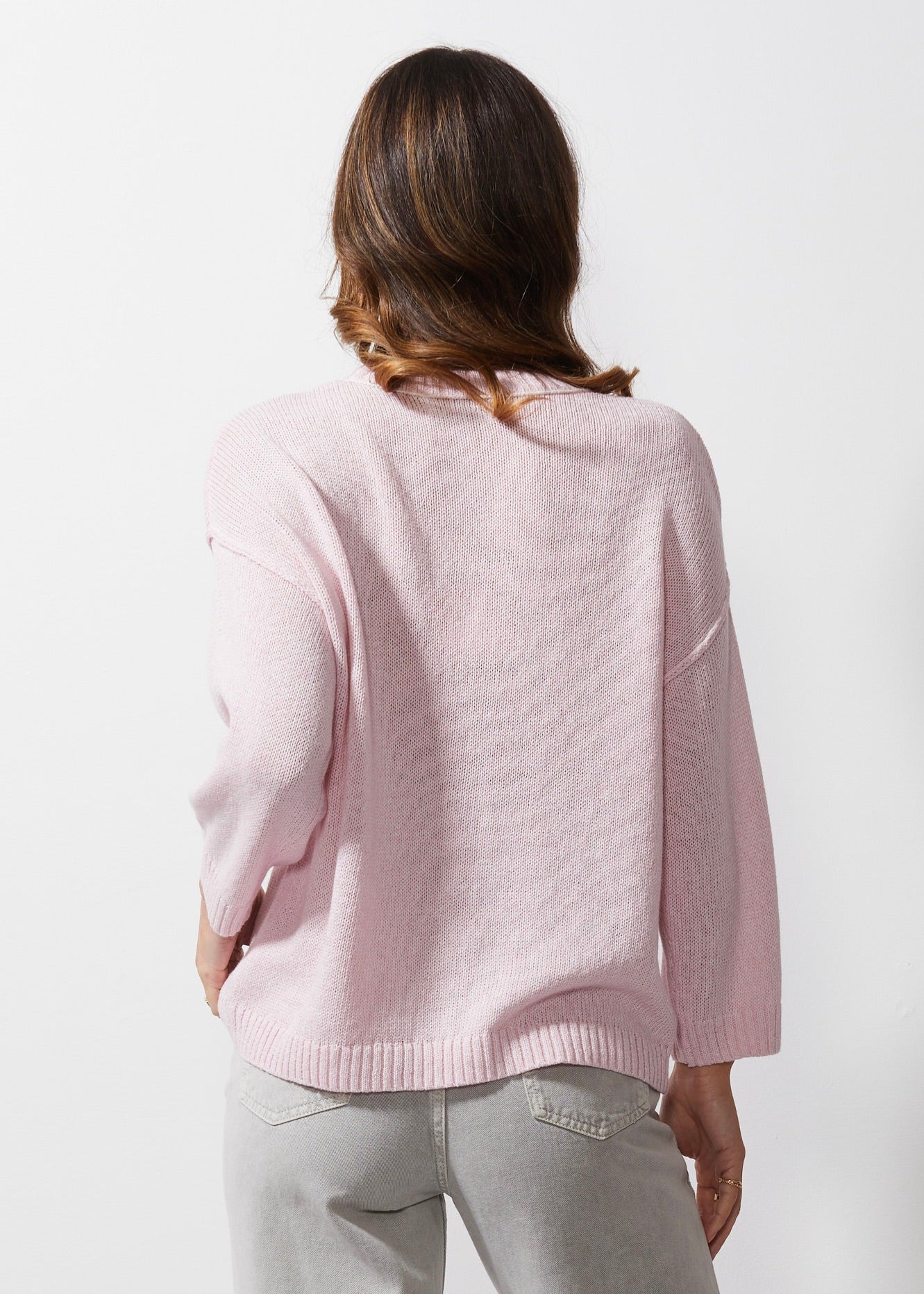 LD & CO CHUNKY LINEN TOP - PEONY - THE VOGUE STORE