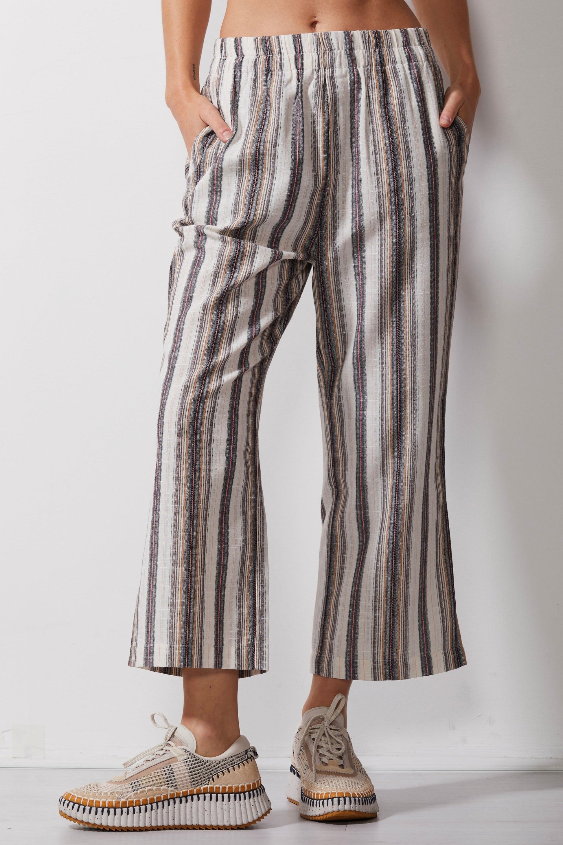 LD & CO COTTON PANT - NATURAL - THE VOGUE STORE