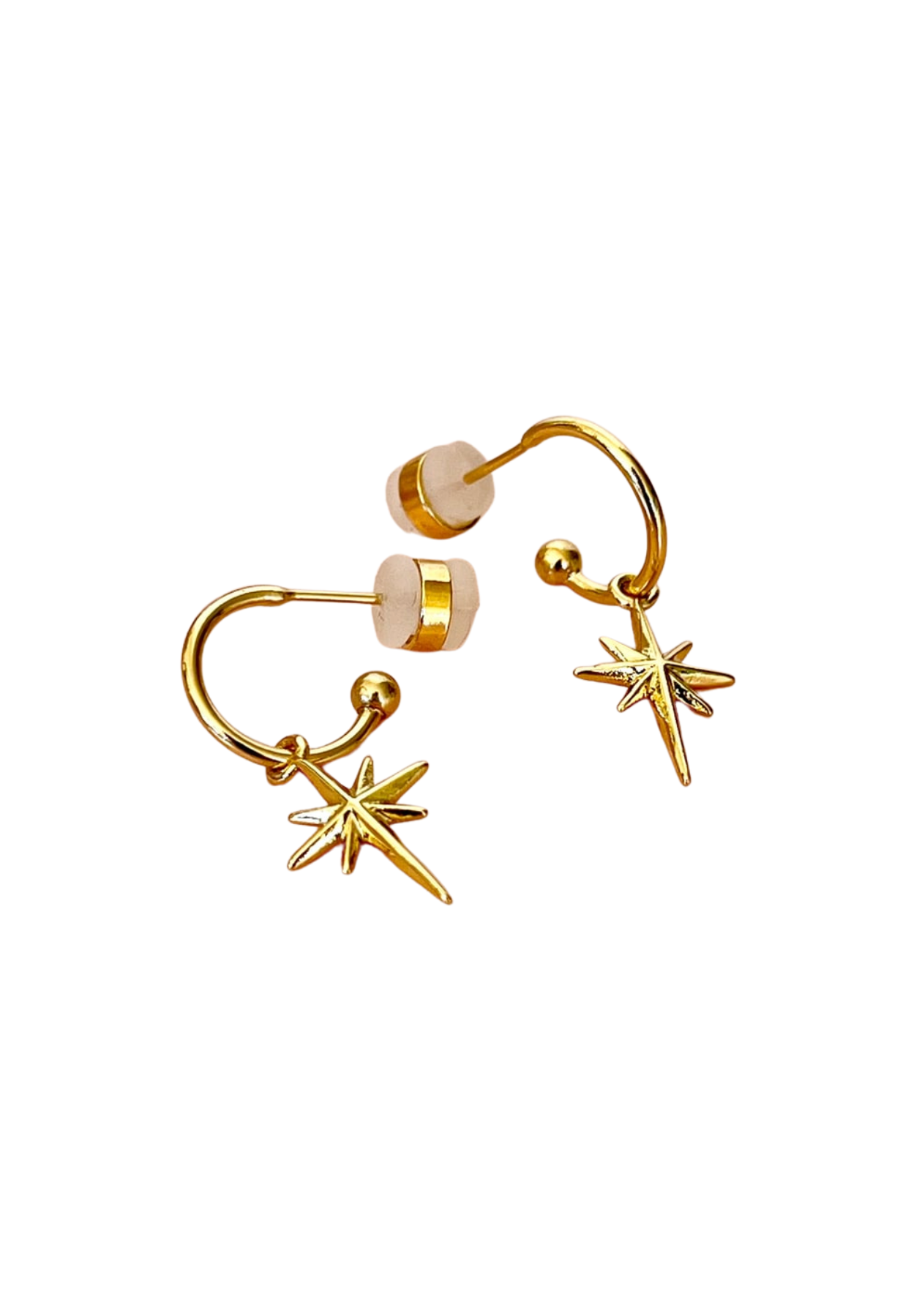 PENNY FOGGO GOLD HALF HOOPS LONG STAR - THE VOGUE STORE