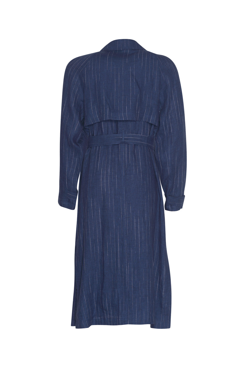 LOOBIES STORY CHIANTI TRENCH COAT - DENIM BLUE STRIPE - THE VOGUE STORE