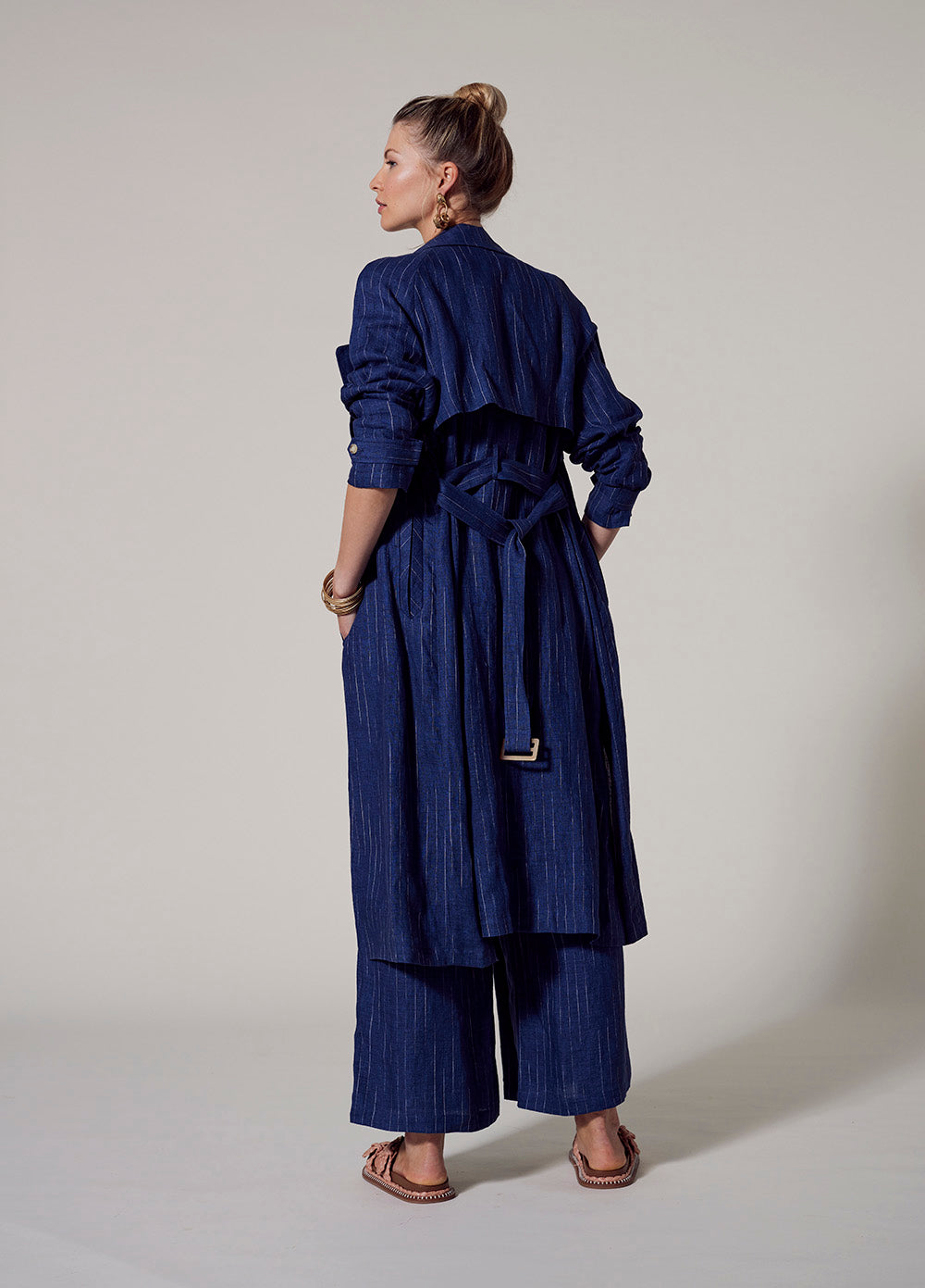 LOOBIES STORY CHIANTI PANT - DENIM BLUE STRIPE - THE VOGUE STORE