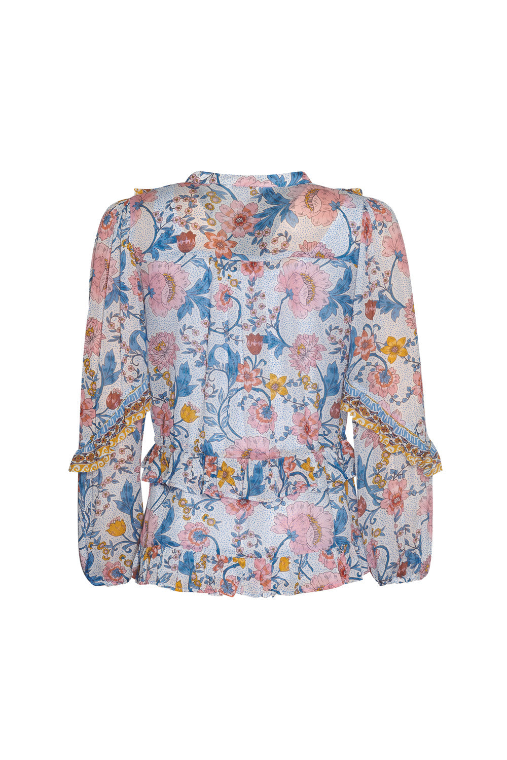 LOOBIES STORY ANACAPRI BLOUSE - ECRU MULTI - THE VOGUE STORE