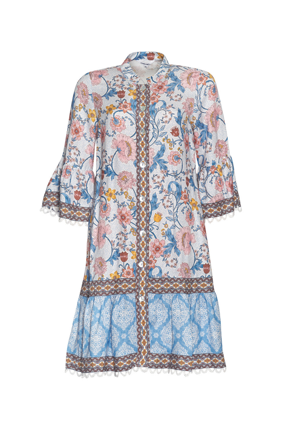 LOOBIES STORY ANACAPRI DRESS - ECRU MULTI - THE VOGUE STORE