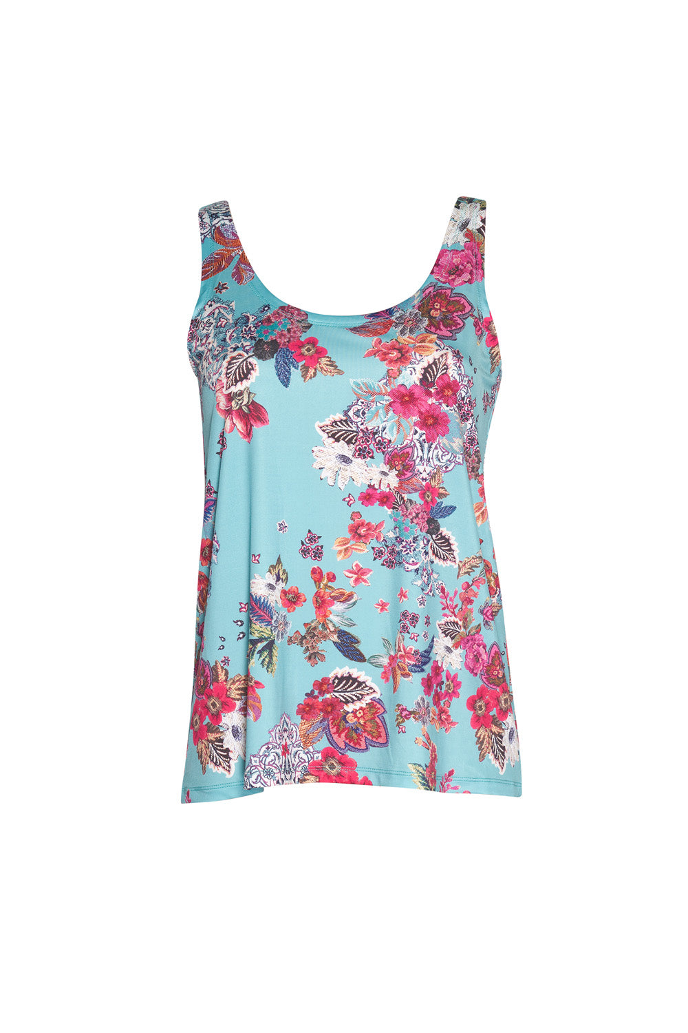 LOOBIES STORY MATERA FLOATY TOP - AQUA MULTI - THE VOGUE STORE