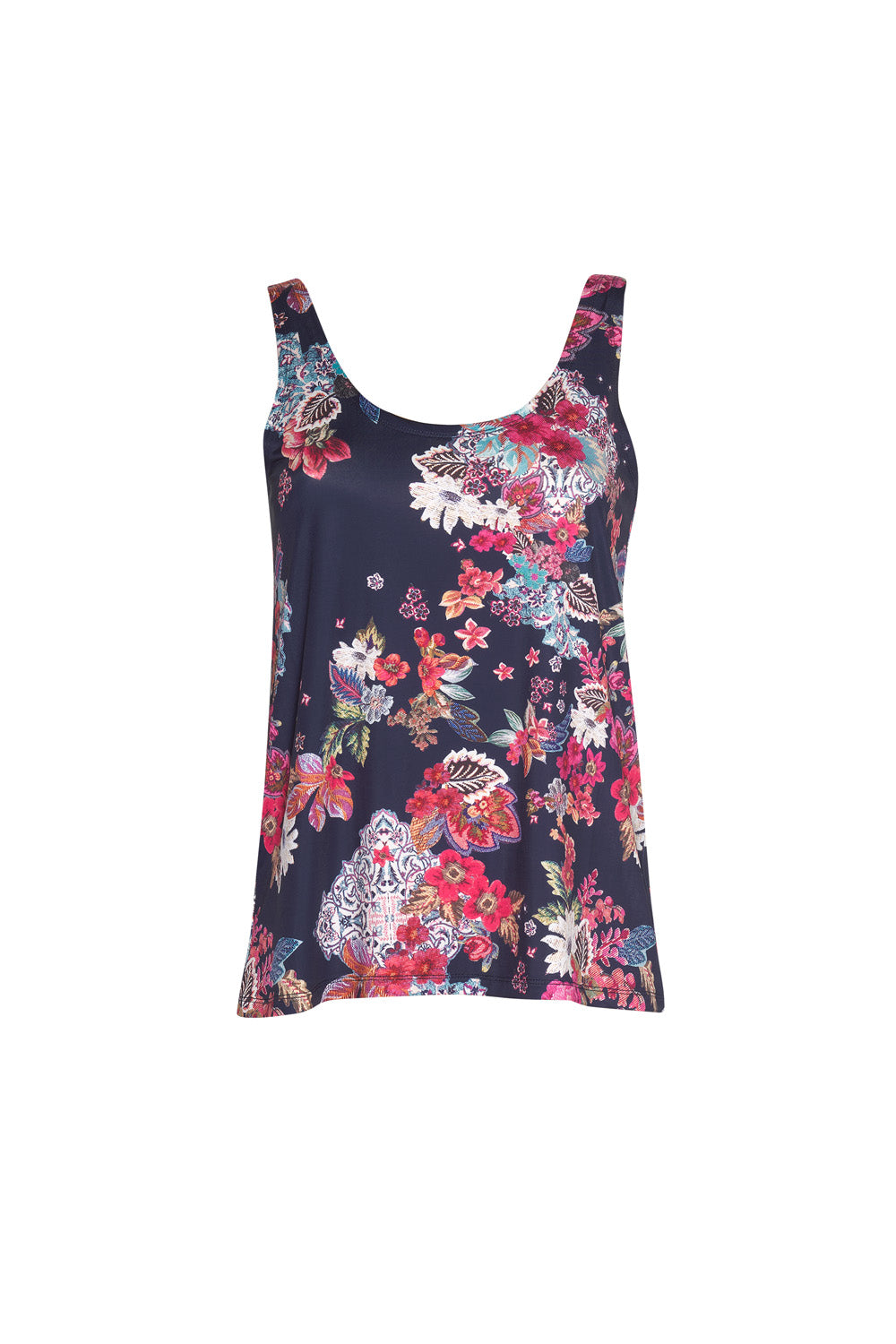 LOOBIES STORY MATERA FLOATY TOP - INDIGO MULTI - THE VOGUE STORE