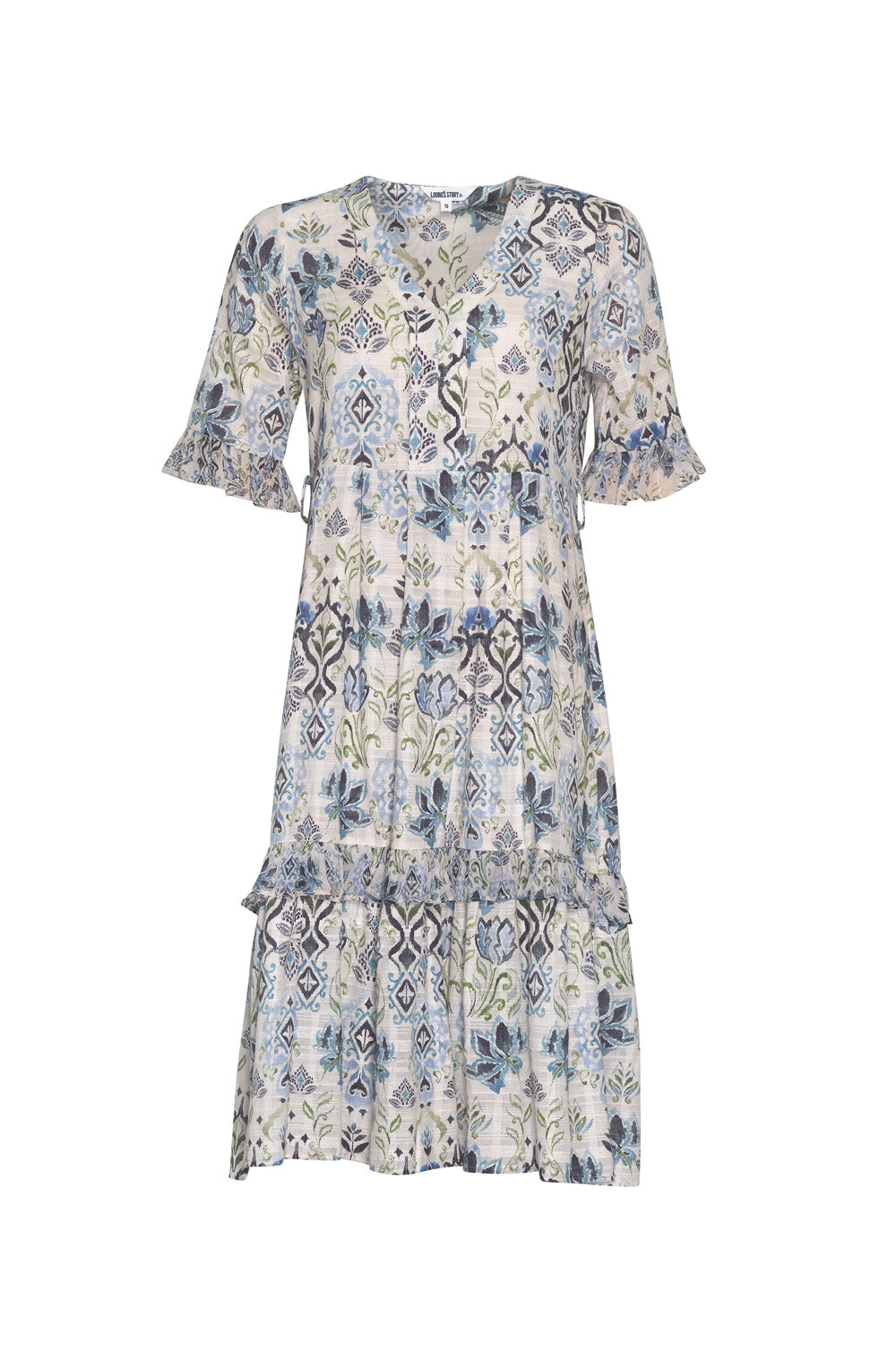 LOOBIES STORY LUCCA DRESS - BONE MULTI - THE VOGUE STORE